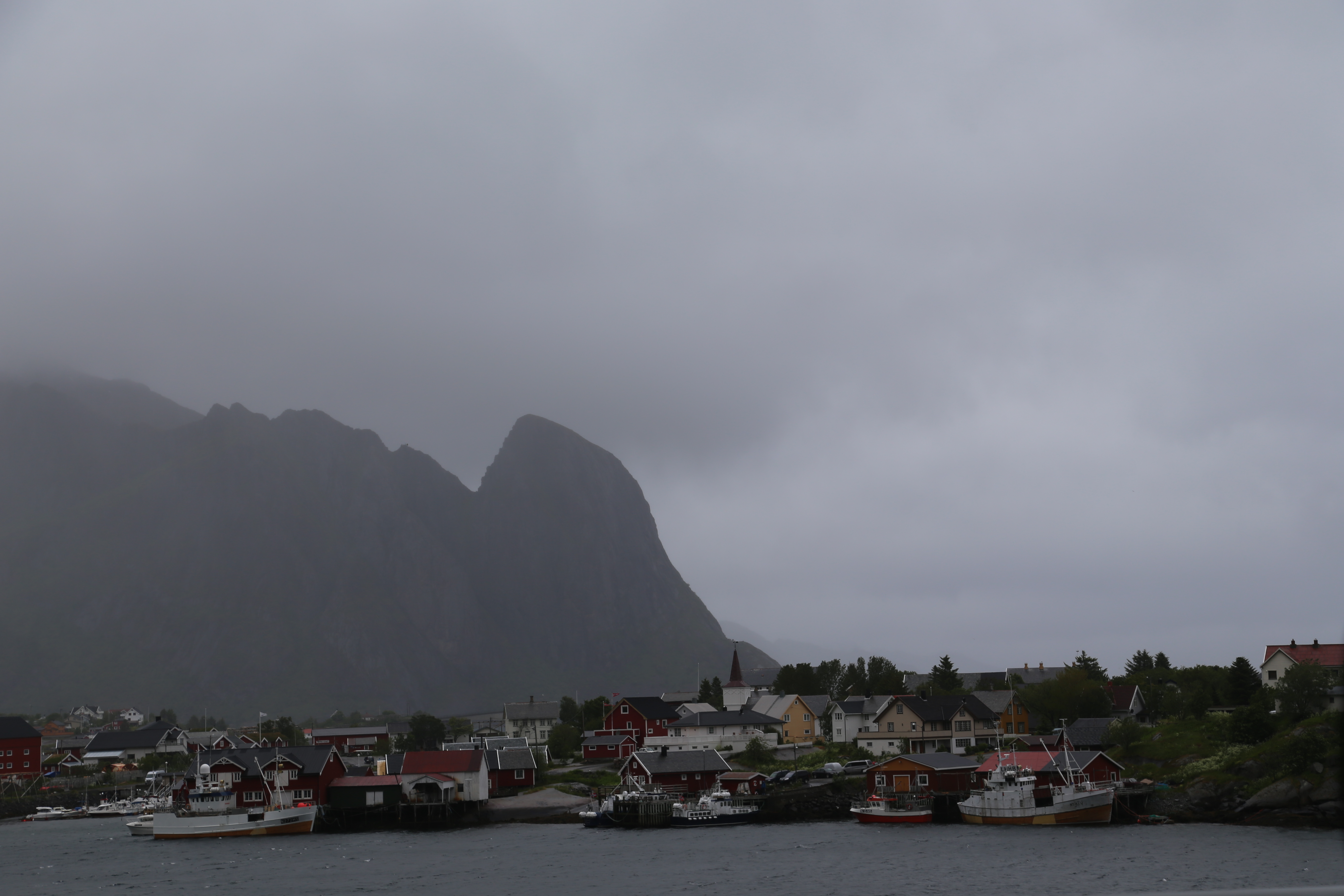 2014 Europe Trip Day 18 - Norway (Lofoten Islands: Sordal Tunnel (4 miles),  Sloverfjord Tunnel (2 miles), Chocolate Chip Rolls, Svolvaer, Lofoten Stockfish (Hanging Cod), Fishing Village Named Å, Snails, Fiskeburger (Fish Burger), Wild Reindeer) 