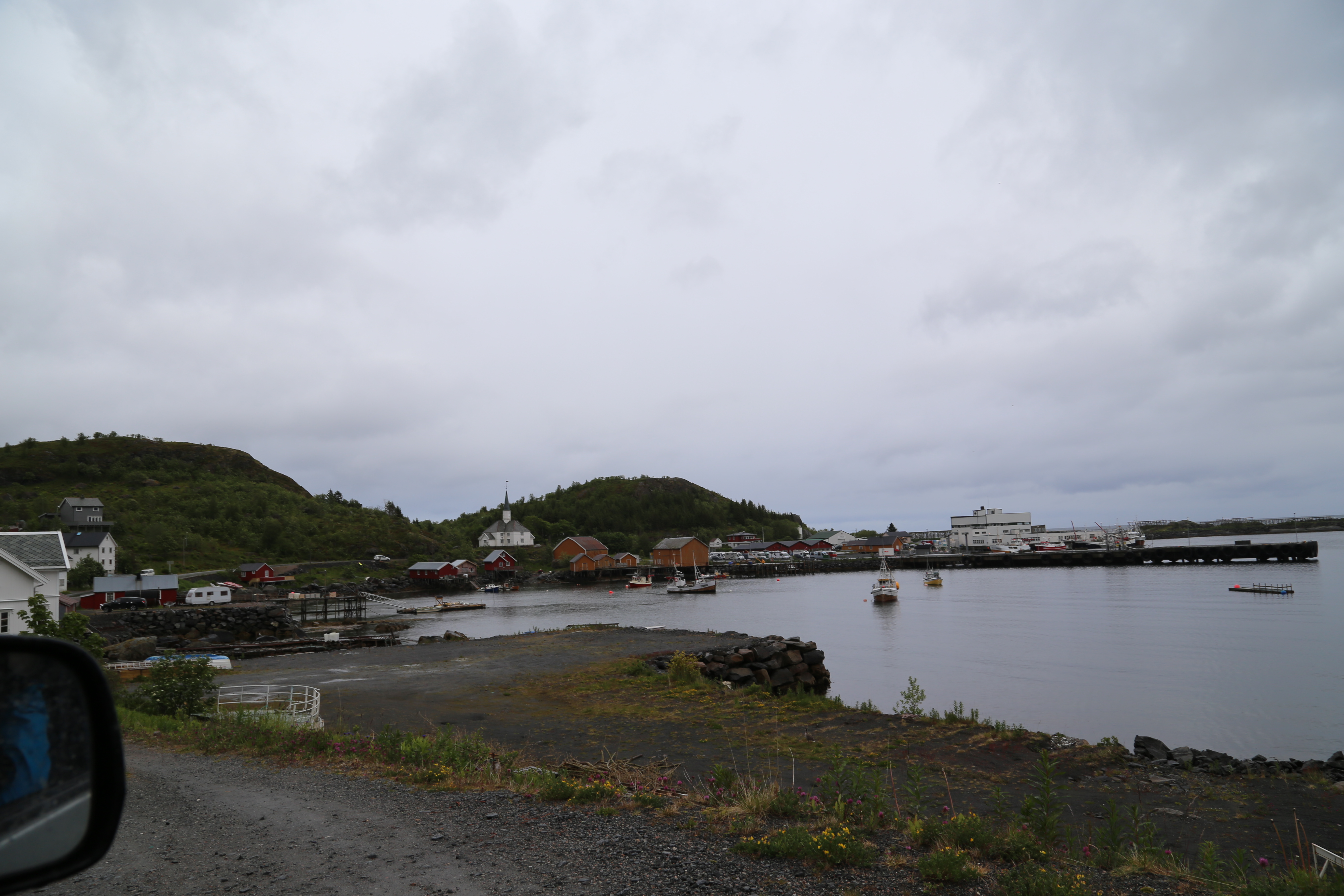 2014 Europe Trip Day 18 - Norway (Lofoten Islands: Sordal Tunnel (4 miles),  Sloverfjord Tunnel (2 miles), Chocolate Chip Rolls, Svolvaer, Lofoten Stockfish (Hanging Cod), Fishing Village Named Å, Snails, Fiskeburger (Fish Burger), Wild Reindeer) 