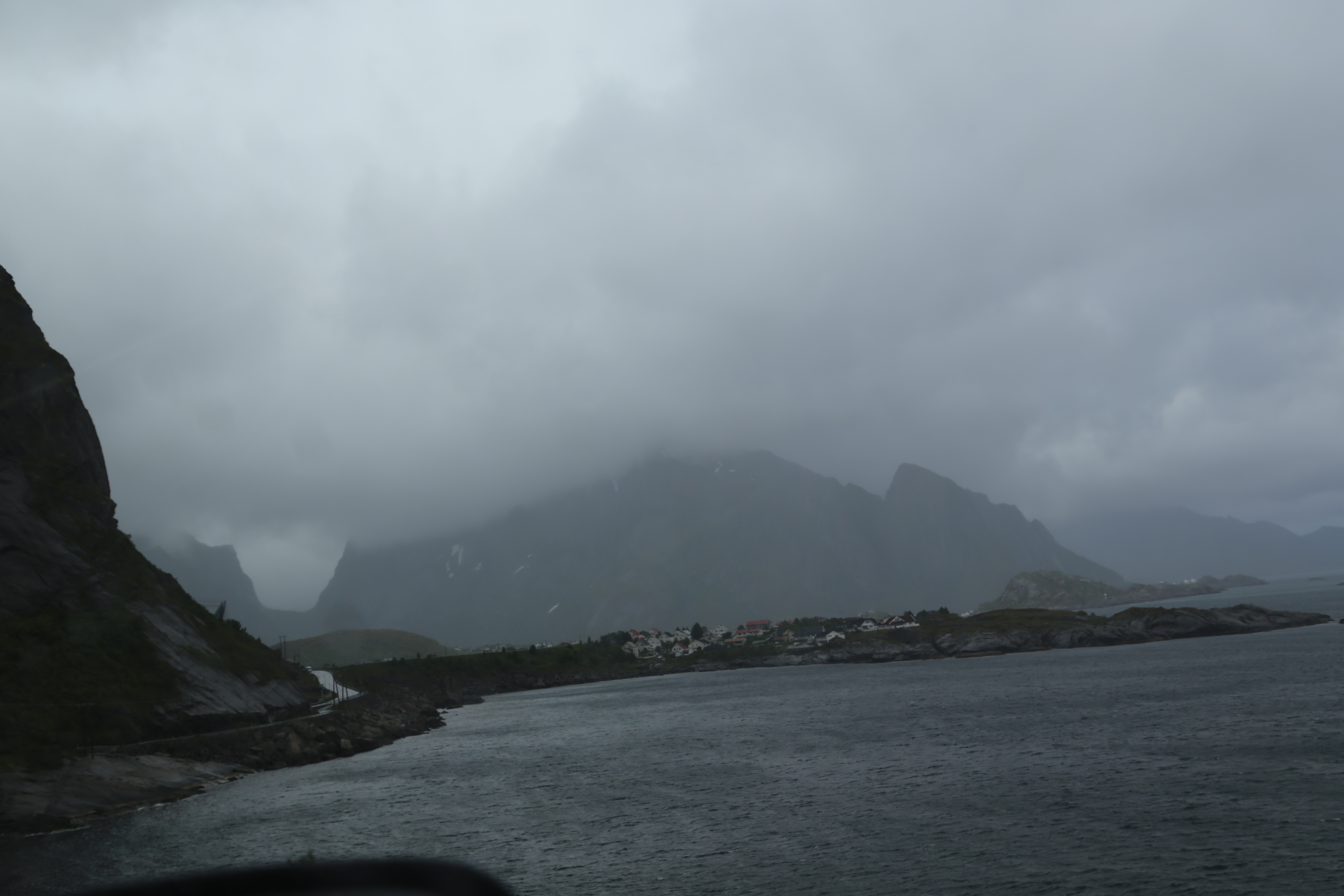 2014 Europe Trip Day 18 - Norway (Lofoten Islands: Sordal Tunnel (4 miles),  Sloverfjord Tunnel (2 miles), Chocolate Chip Rolls, Svolvaer, Lofoten Stockfish (Hanging Cod), Fishing Village Named Å, Snails, Fiskeburger (Fish Burger), Wild Reindeer) 