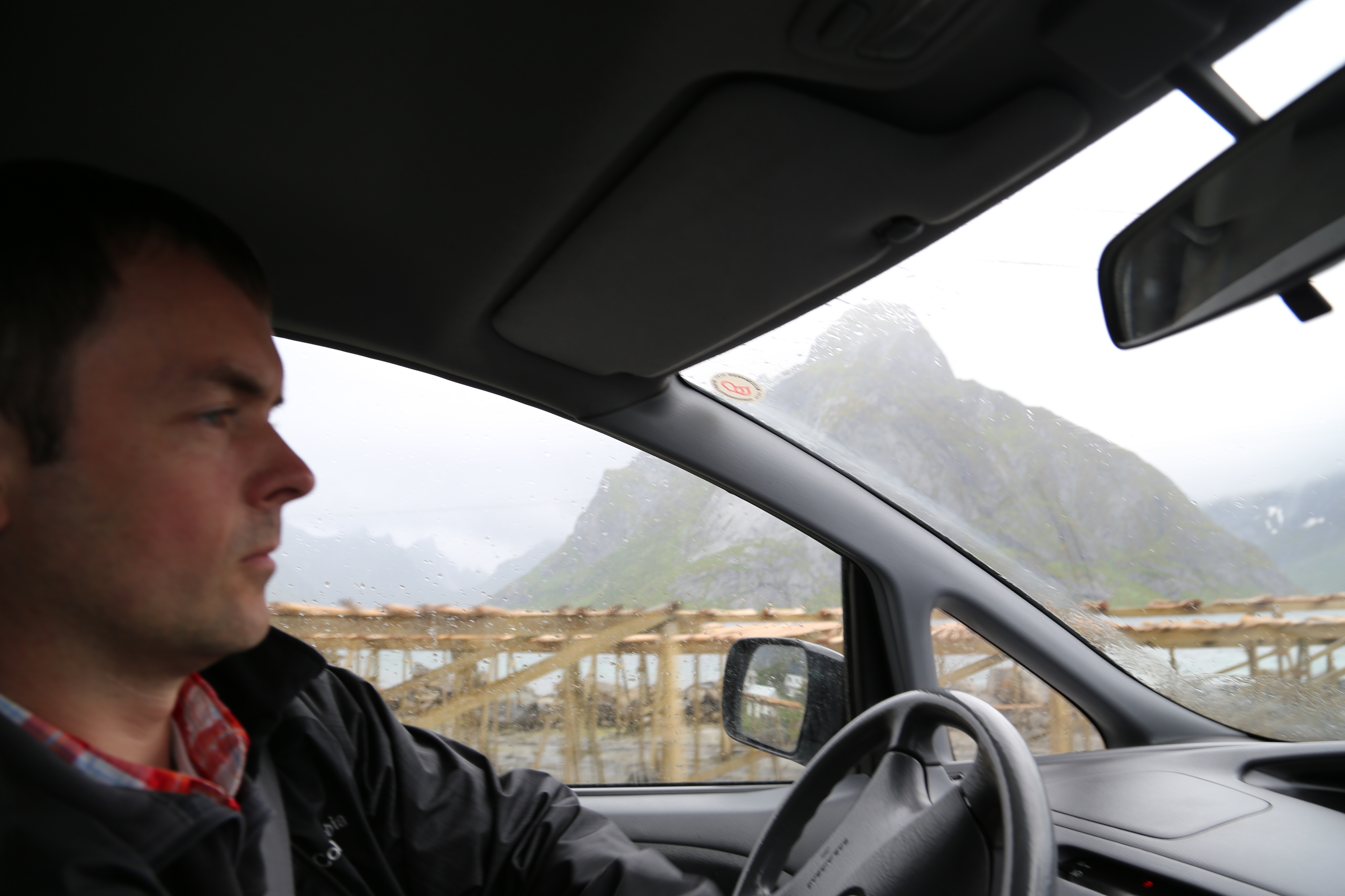 2014 Europe Trip Day 18 - Norway (Lofoten Islands: Sordal Tunnel (4 miles),  Sloverfjord Tunnel (2 miles), Chocolate Chip Rolls, Svolvaer, Lofoten Stockfish (Hanging Cod), Fishing Village Named Å, Snails, Fiskeburger (Fish Burger), Wild Reindeer) 