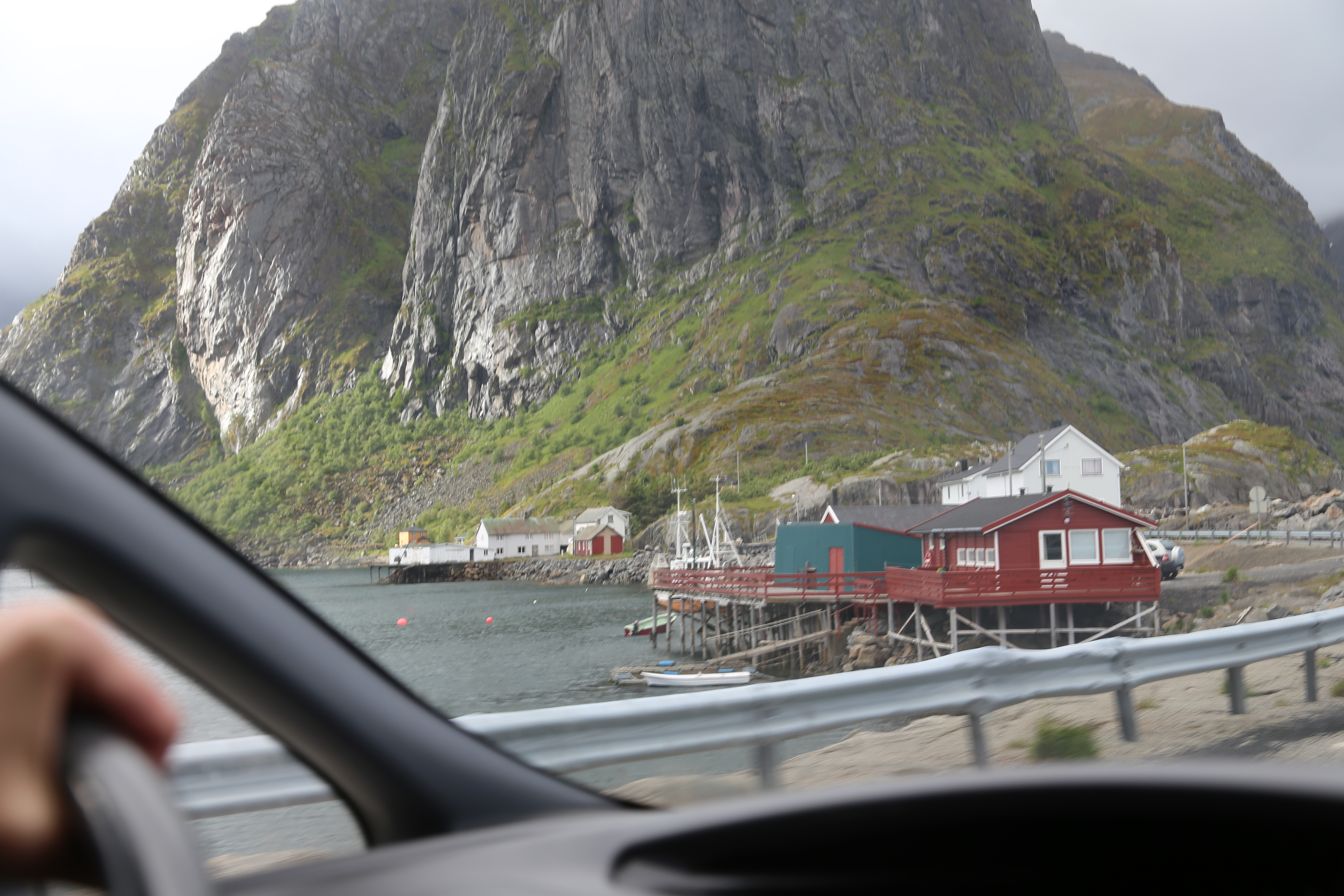 2014 Europe Trip Day 18 - Norway (Lofoten Islands: Sordal Tunnel (4 miles),  Sloverfjord Tunnel (2 miles), Chocolate Chip Rolls, Svolvaer, Lofoten Stockfish (Hanging Cod), Fishing Village Named Å, Snails, Fiskeburger (Fish Burger), Wild Reindeer) 