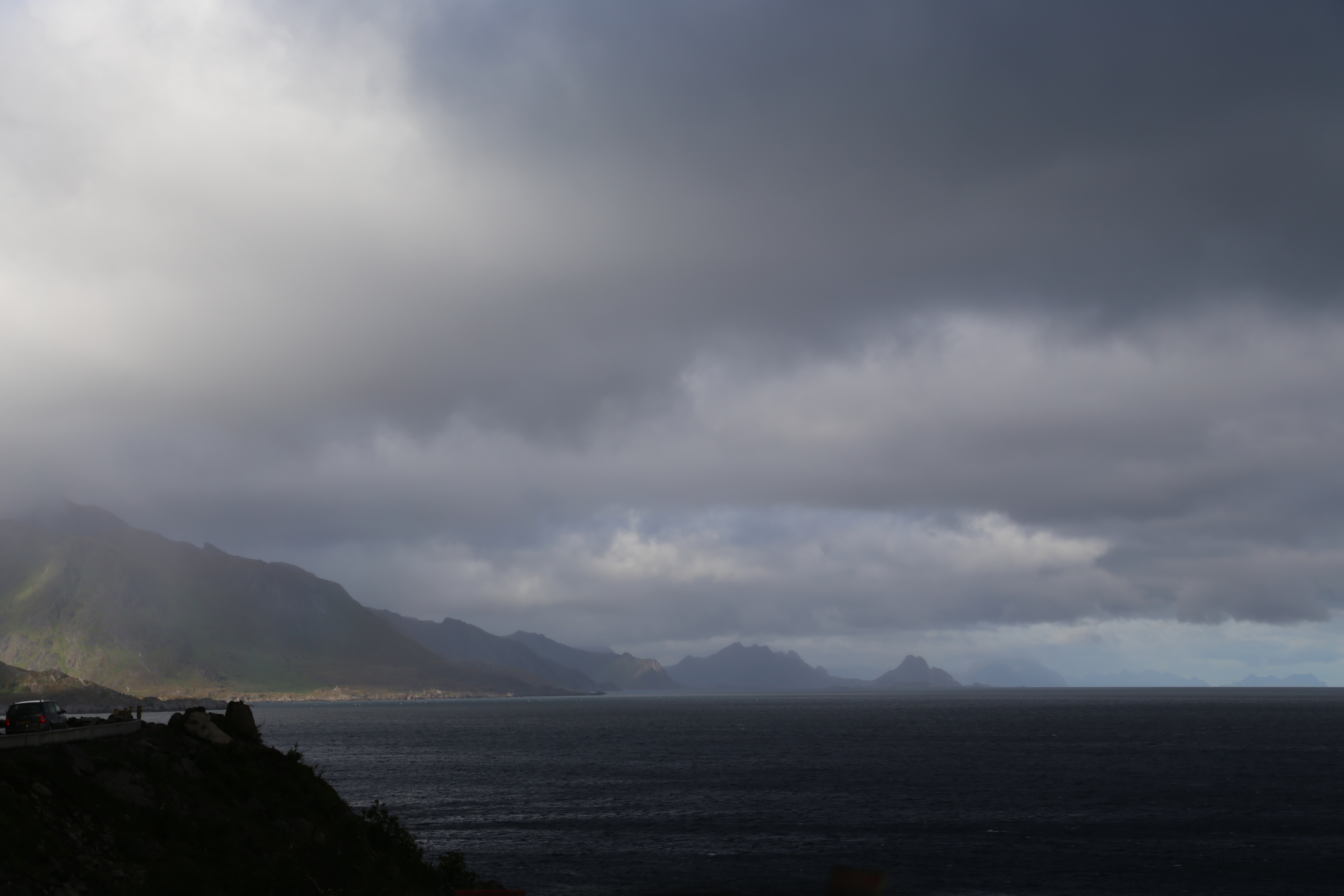 2014 Europe Trip Day 18 - Norway (Lofoten Islands: Sordal Tunnel (4 miles),  Sloverfjord Tunnel (2 miles), Chocolate Chip Rolls, Svolvaer, Lofoten Stockfish (Hanging Cod), Fishing Village Named Å, Snails, Fiskeburger (Fish Burger), Wild Reindeer) 