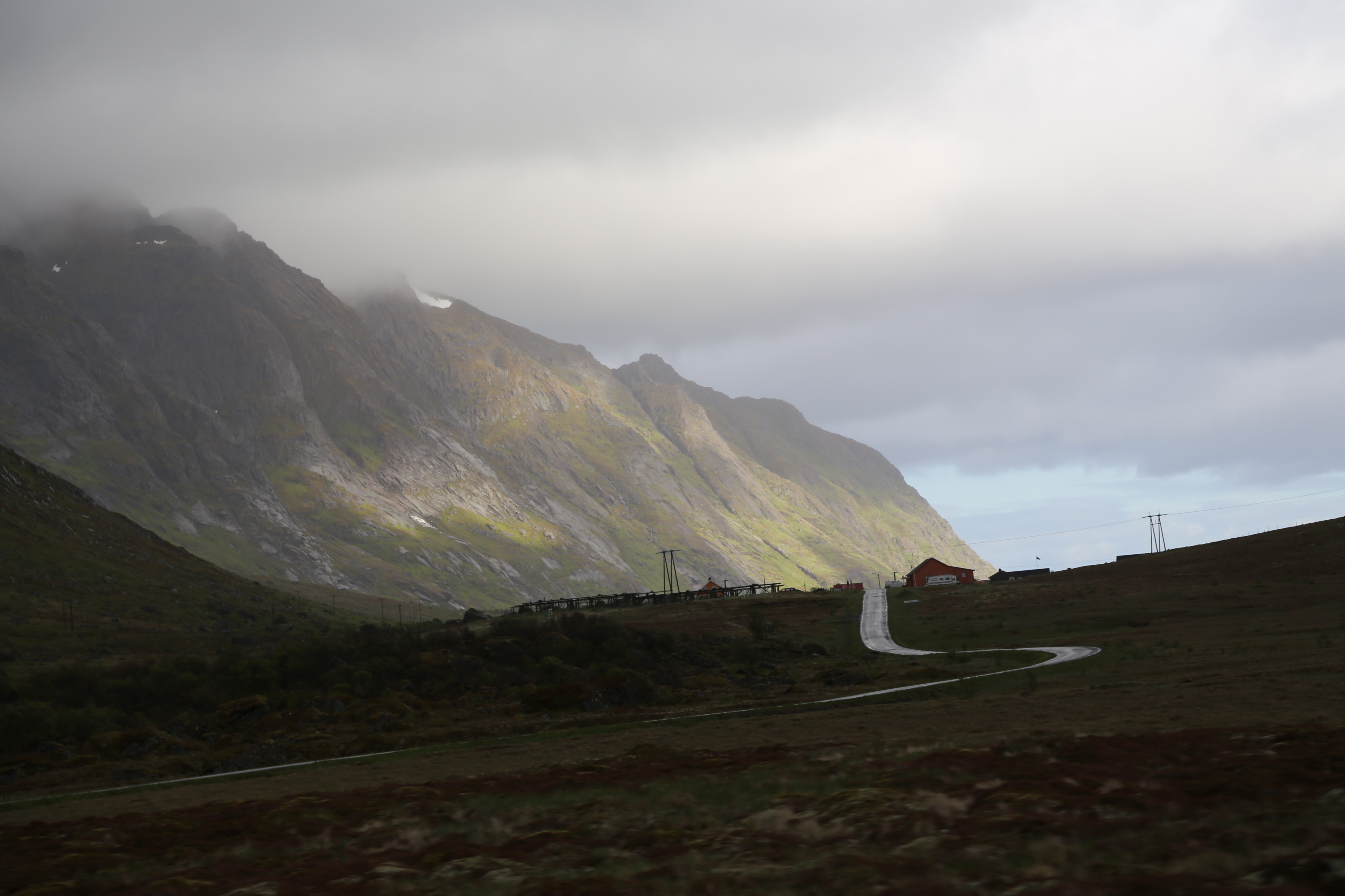 2014 Europe Trip Day 18 - Norway (Lofoten Islands: Sordal Tunnel (4 miles),  Sloverfjord Tunnel (2 miles), Chocolate Chip Rolls, Svolvaer, Lofoten Stockfish (Hanging Cod), Fishing Village Named Å, Snails, Fiskeburger (Fish Burger), Wild Reindeer) 