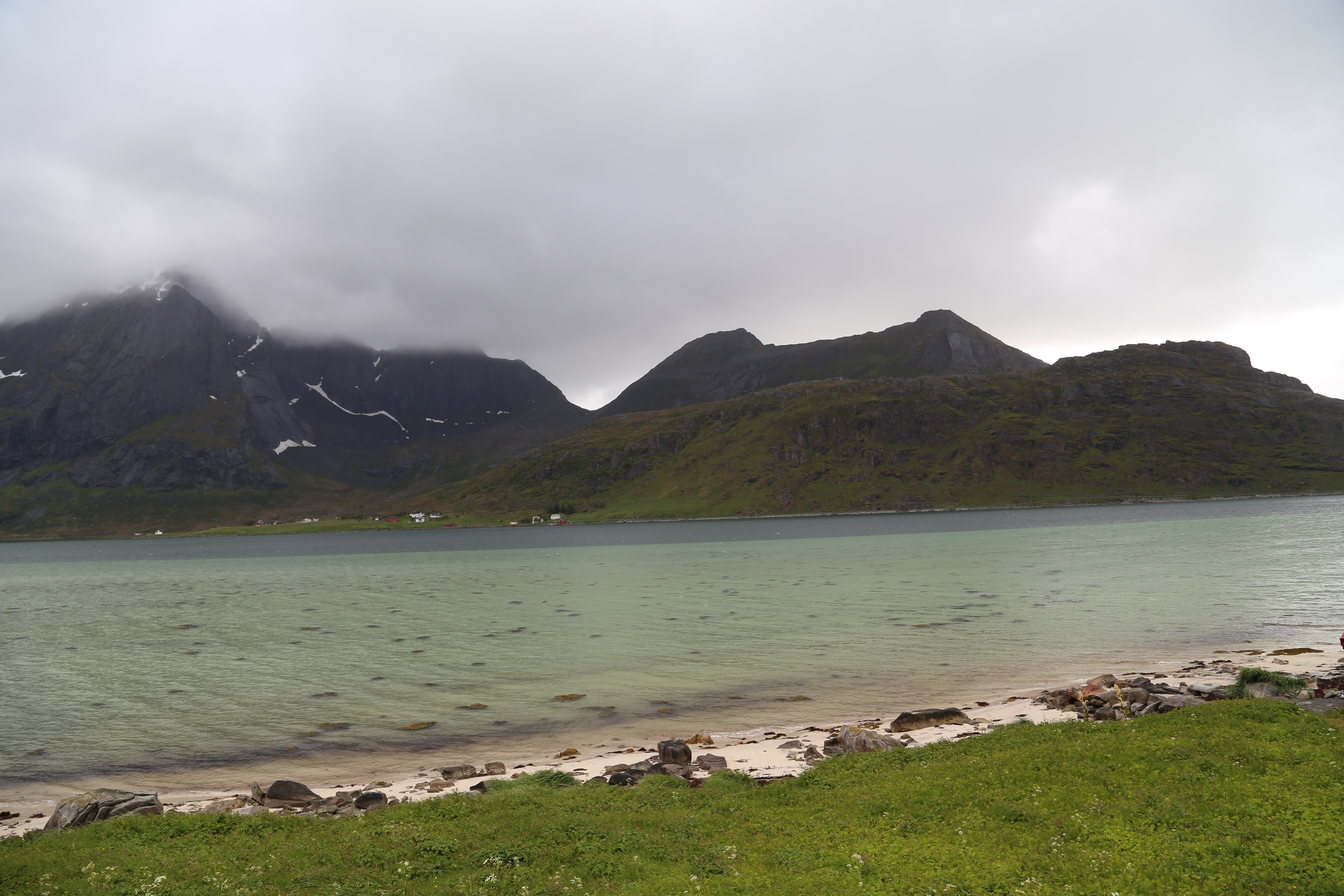 2014 Europe Trip Day 18 - Norway (Lofoten Islands: Sordal Tunnel (4 miles),  Sloverfjord Tunnel (2 miles), Chocolate Chip Rolls, Svolvaer, Lofoten Stockfish (Hanging Cod), Fishing Village Named Å, Snails, Fiskeburger (Fish Burger), Wild Reindeer) 