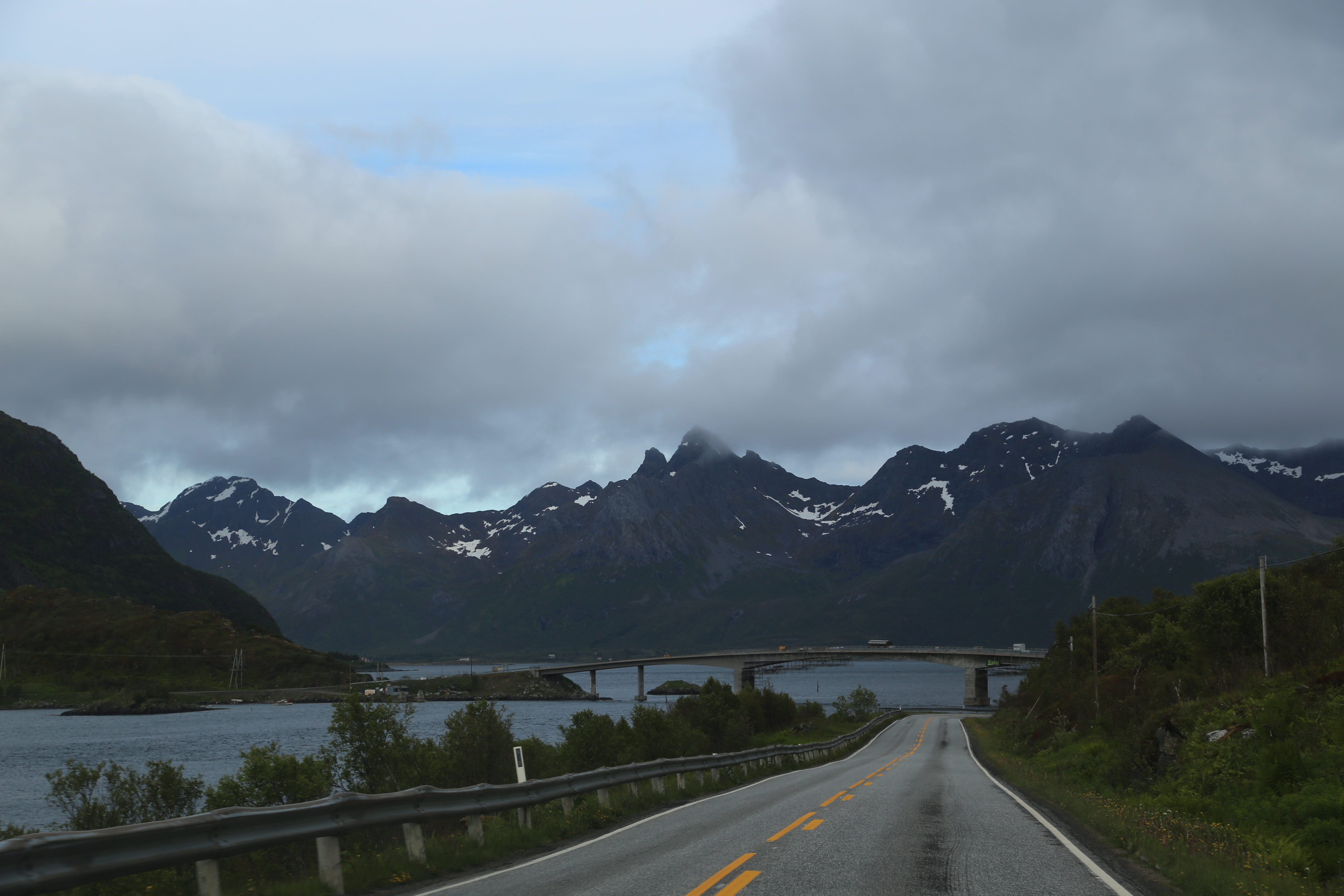 2014 Europe Trip Day 18 - Norway (Lofoten Islands: Sordal Tunnel (4 miles),  Sloverfjord Tunnel (2 miles), Chocolate Chip Rolls, Svolvaer, Lofoten Stockfish (Hanging Cod), Fishing Village Named Å, Snails, Fiskeburger (Fish Burger), Wild Reindeer) 