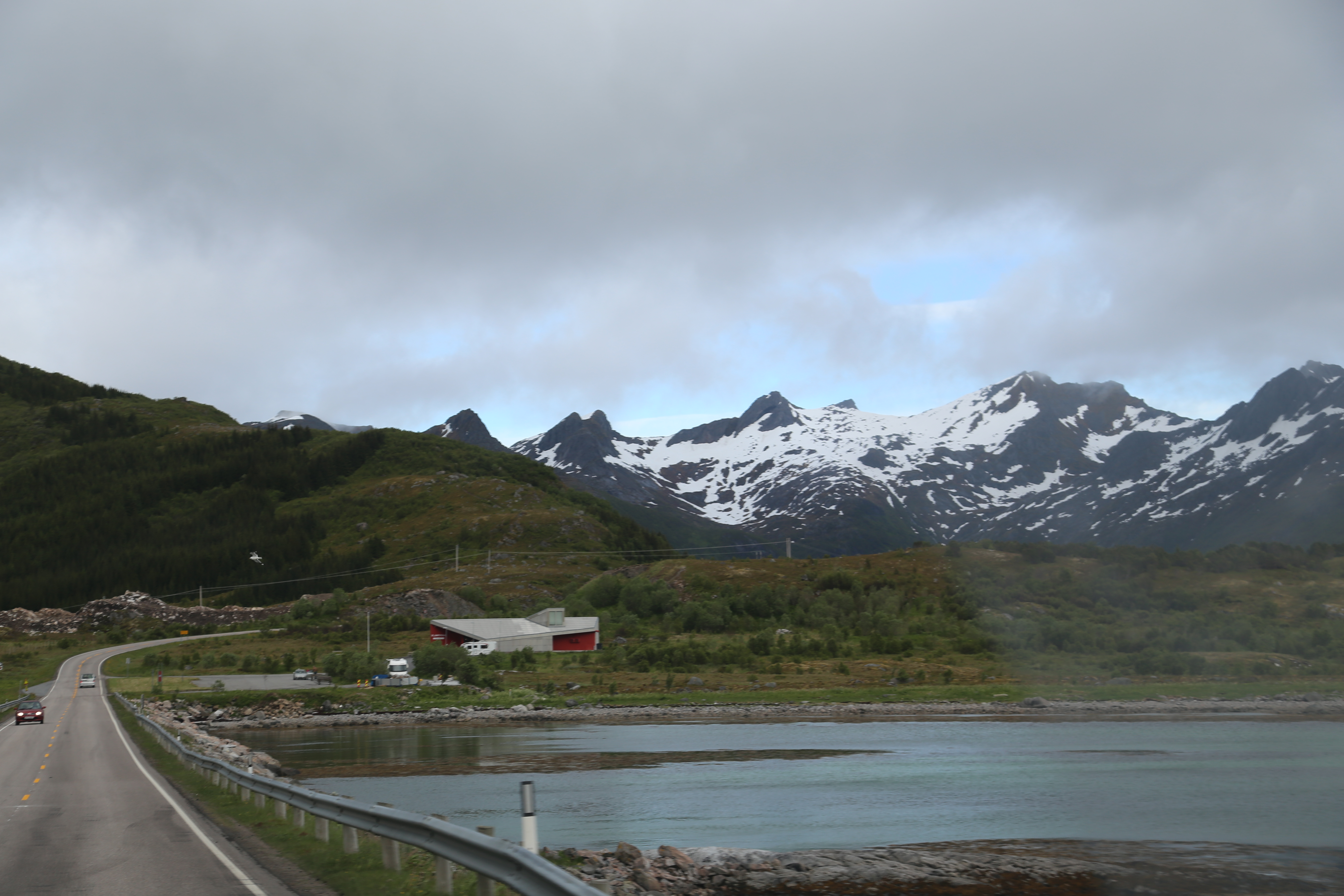 2014 Europe Trip Day 18 - Norway (Lofoten Islands: Sordal Tunnel (4 miles),  Sloverfjord Tunnel (2 miles), Chocolate Chip Rolls, Svolvaer, Lofoten Stockfish (Hanging Cod), Fishing Village Named Å, Snails, Fiskeburger (Fish Burger), Wild Reindeer) 