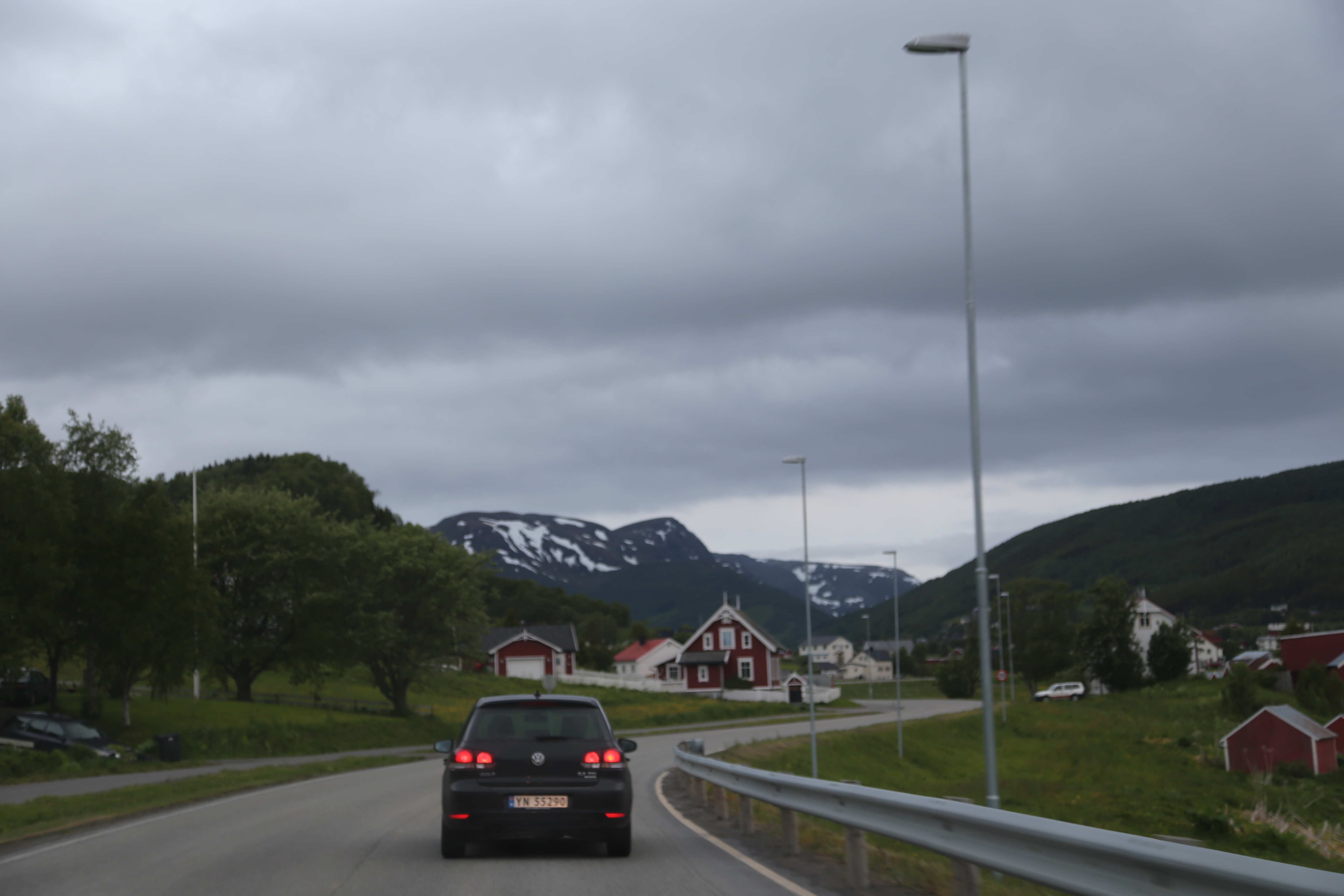 2014 Europe Trip Day 18 - Norway (Lofoten Islands: Sordal Tunnel (4 miles),  Sloverfjord Tunnel (2 miles), Chocolate Chip Rolls, Svolvaer, Lofoten Stockfish (Hanging Cod), Fishing Village Named Å, Snails, Fiskeburger (Fish Burger), Wild Reindeer) 