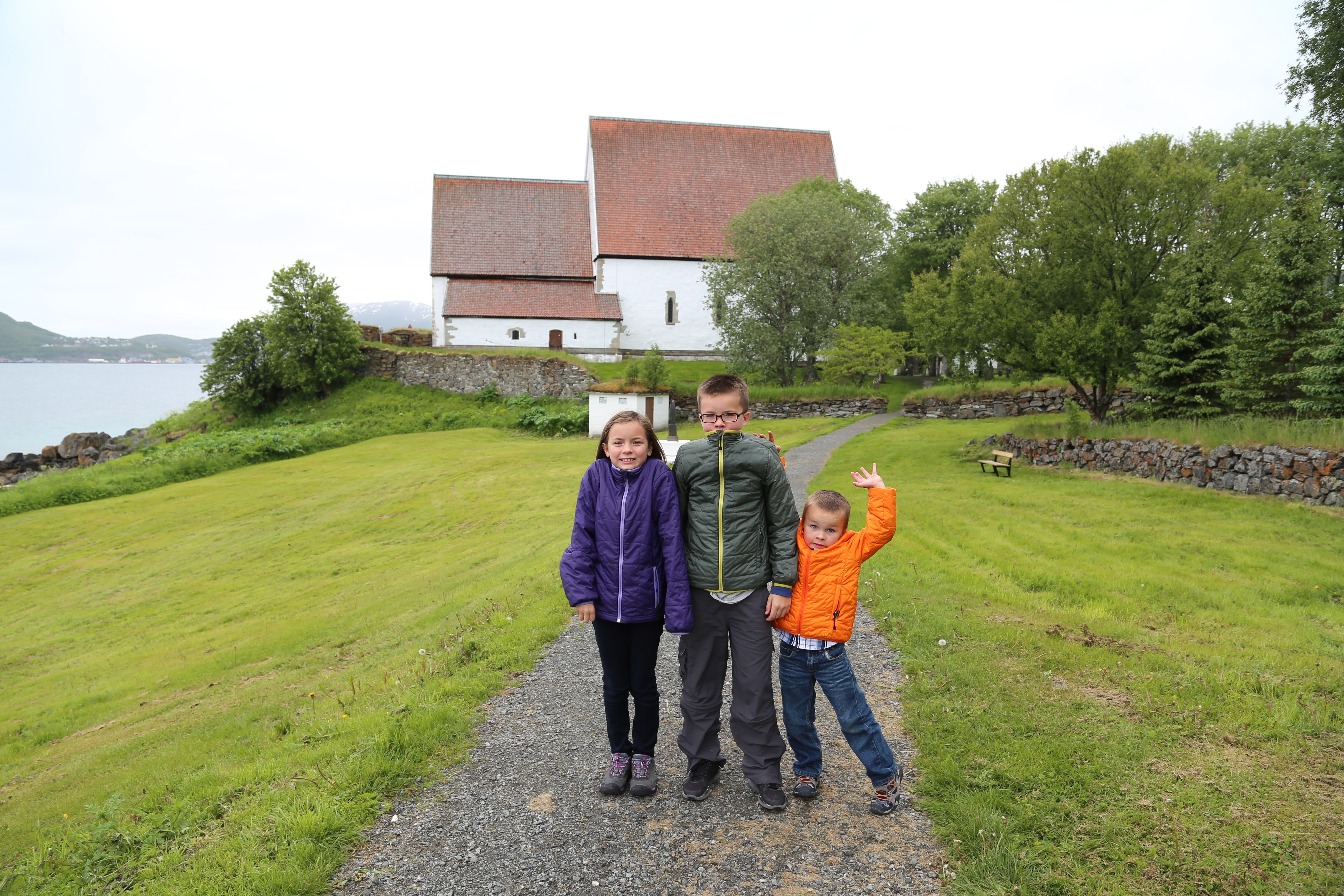 2014 Europe Trip Day 19 - Norway (Harstad & Kasfjord: Grete, Music Festival, Trondenes Church, Israelsen Gravestones, Viking Museum, Dinner with Israelsen Relatives (Tor-Arne & Bodil Eilertsen, Ernst Eilertsen, Arvid & Tove Eilertsen), Nupen Midnight Sun)