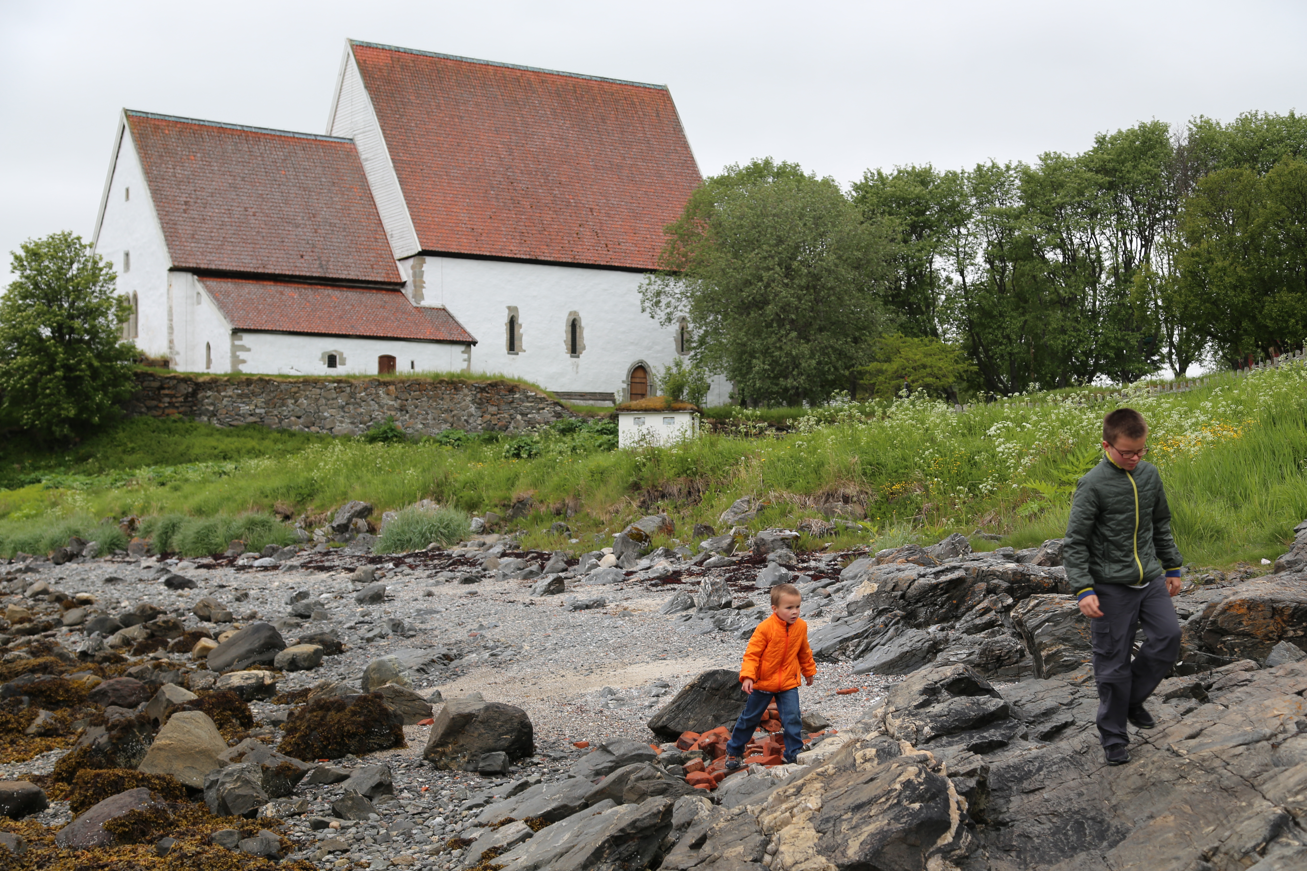 2014 Europe Trip Day 19 - Norway (Harstad & Kasfjord: Grete, Music Festival, Trondenes Church, Israelsen Gravestones, Viking Museum, Dinner with Israelsen Relatives (Tor-Arne & Bodil Eilertsen, Ernst Eilertsen, Arvid & Tove Eilertsen), Nupen Midnight Sun)