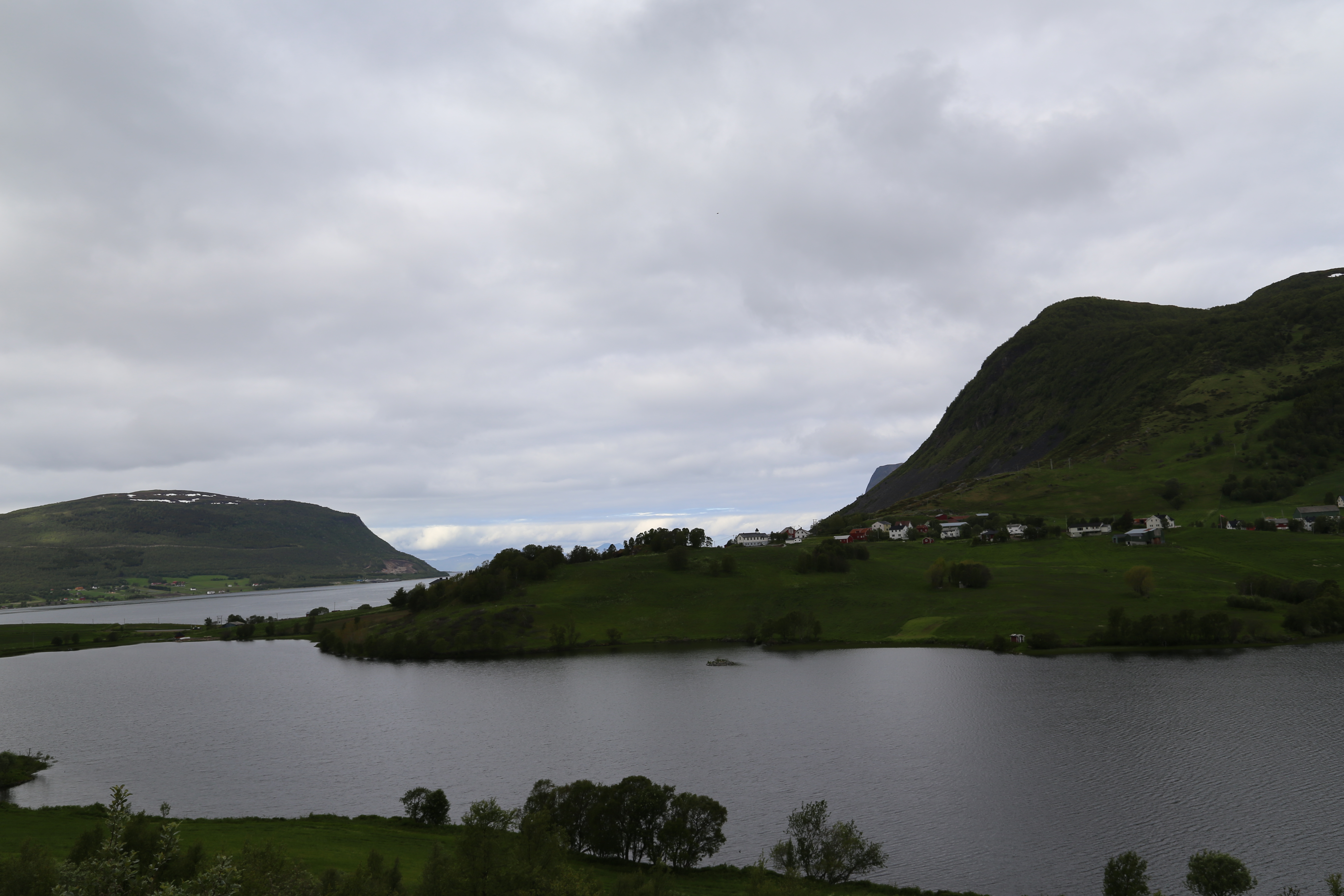 2014 Europe Trip Day 20 - Norway (Kasfjord & Aun: Midnight Sun, Aun, Home Where Andrew M. Israelsen Was Born, Where Andrew M. Israelsen Was Baptized (Kasfjordvatnet Lake), Eilertsen Farm, Harstad / Narvik Evenes Airport, Bergen Airport, 1860 Nordnes Home)