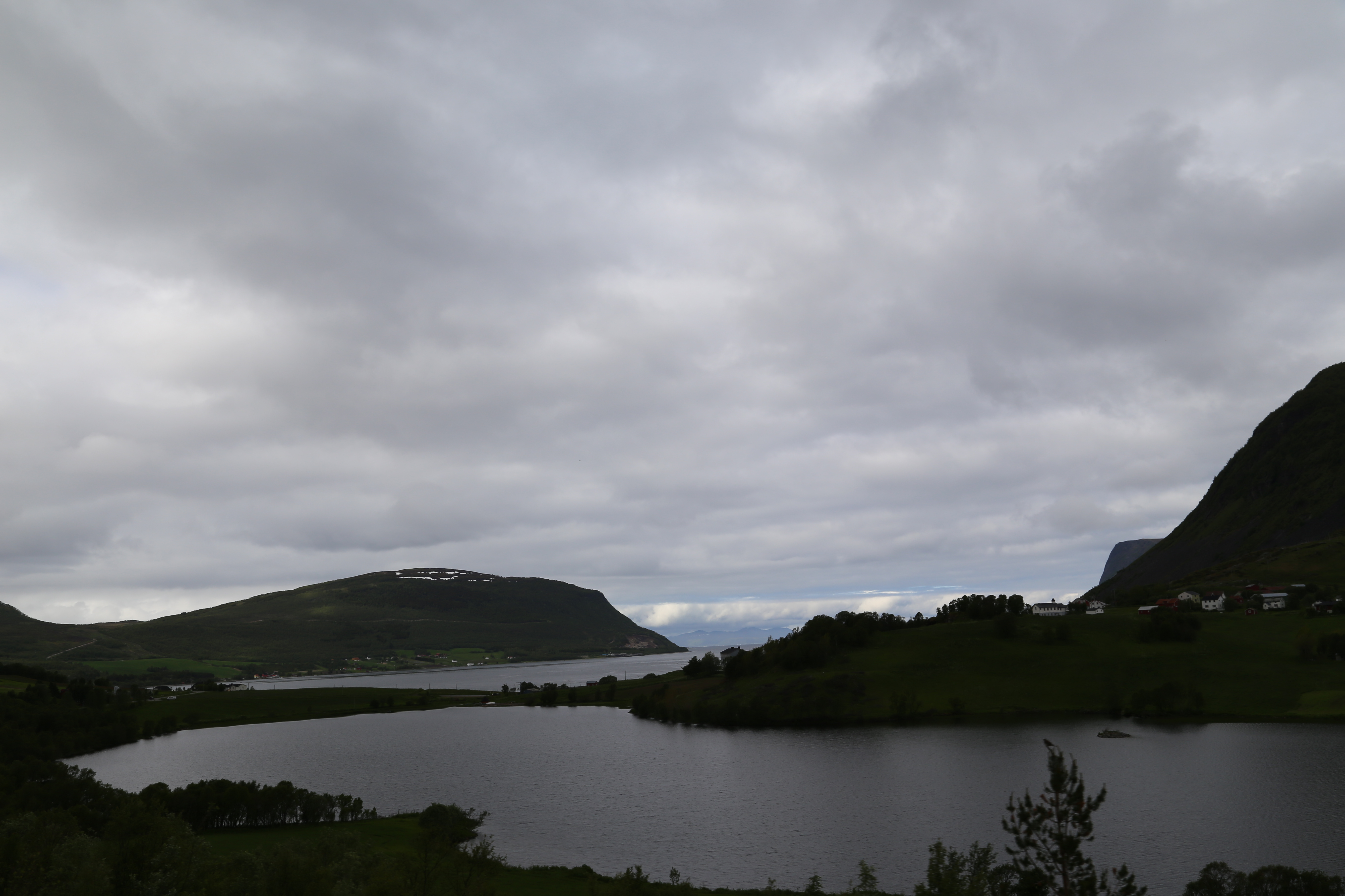 2014 Europe Trip Day 20 - Norway (Kasfjord & Aun: Midnight Sun, Aun, Home Where Andrew M. Israelsen Was Born, Where Andrew M. Israelsen Was Baptized (Kasfjordvatnet Lake), Eilertsen Farm, Harstad / Narvik Evenes Airport, Bergen Airport, 1860 Nordnes Home)