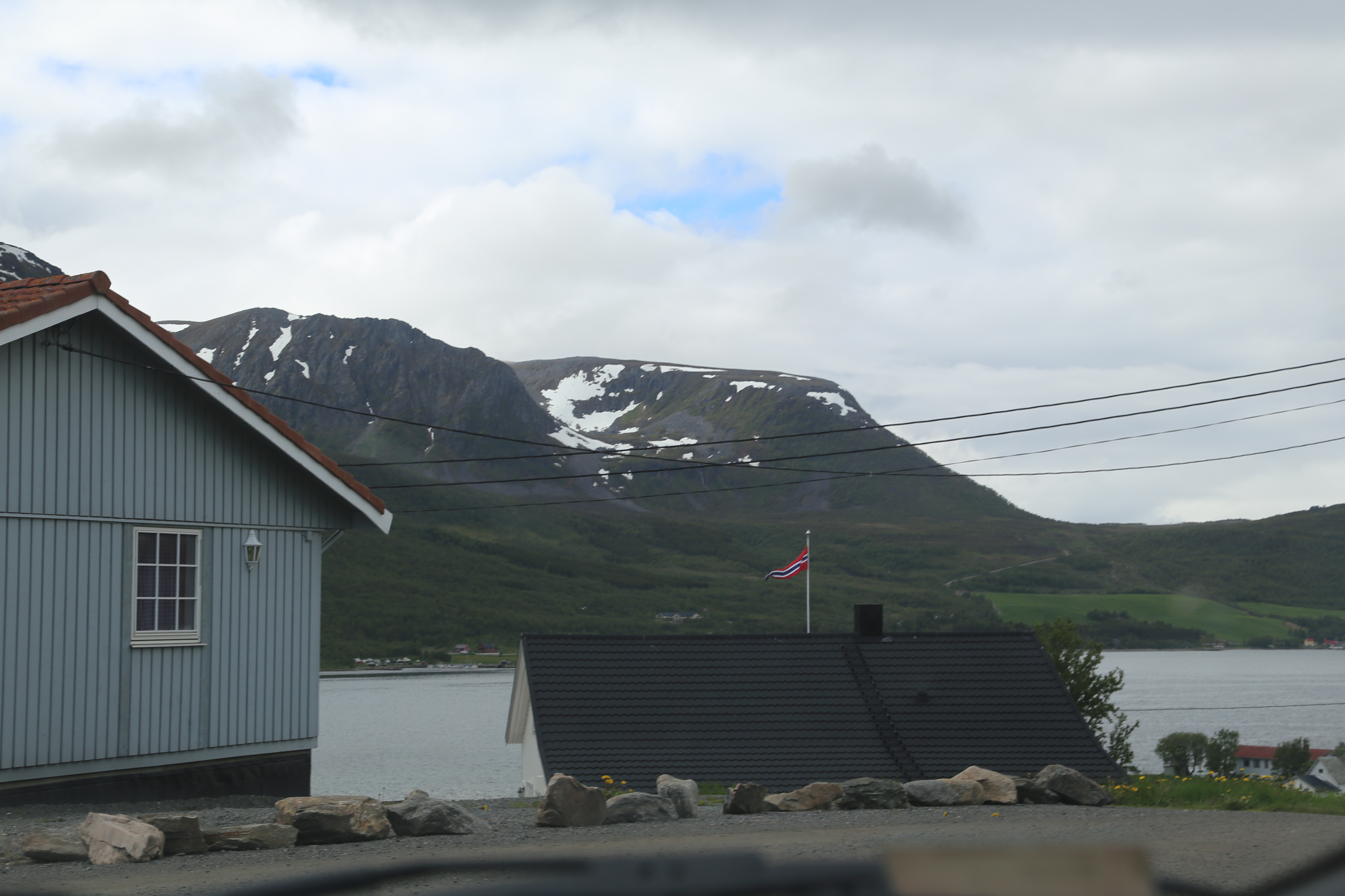 2014 Europe Trip Day 20 - Norway (Kasfjord & Aun: Midnight Sun, Aun, Home Where Andrew M. Israelsen Was Born, Where Andrew M. Israelsen Was Baptized (Kasfjordvatnet Lake), Eilertsen Farm, Harstad / Narvik Evenes Airport, Bergen Airport, 1860 Nordnes Home)