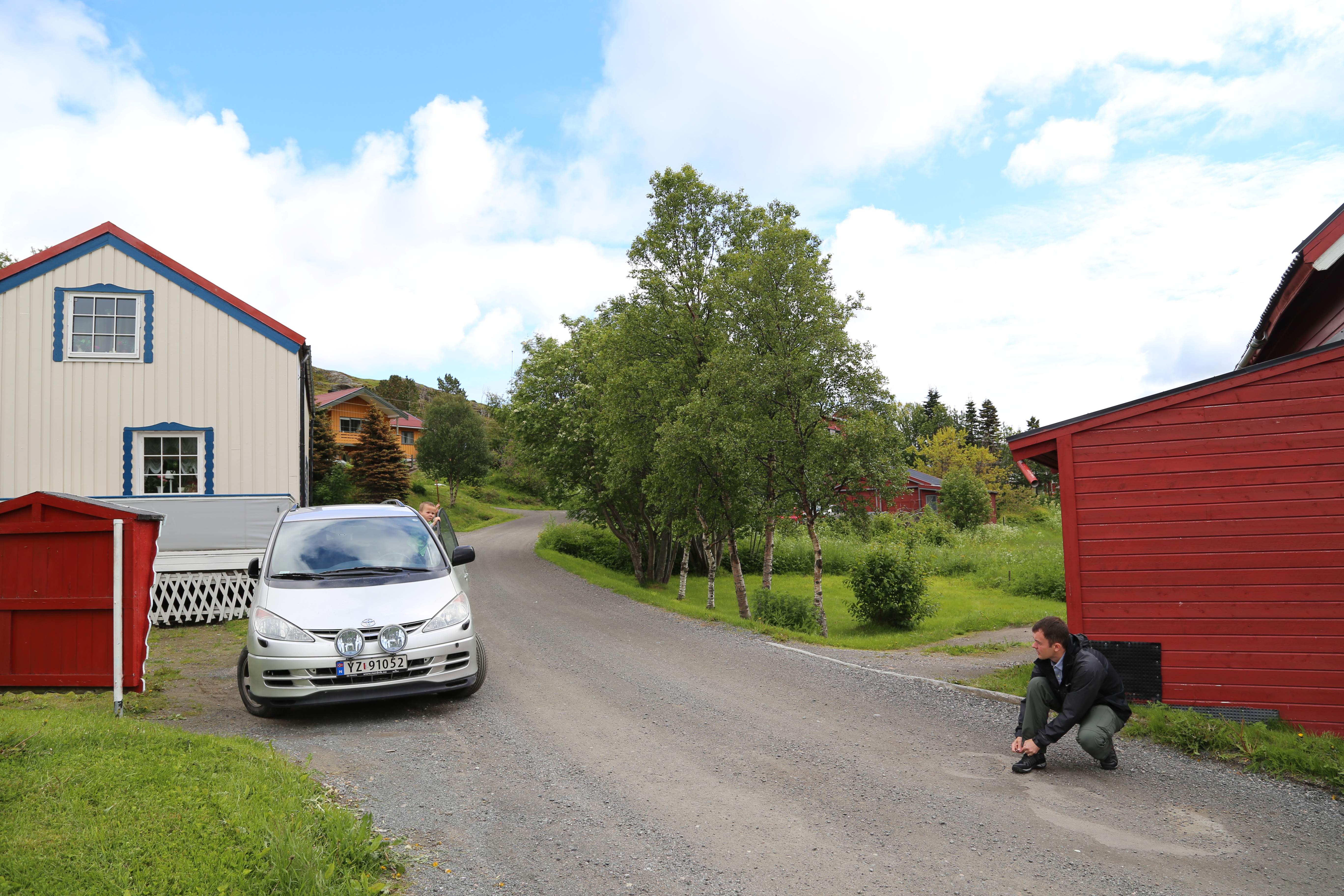 2014 Europe Trip Day 20 - Norway (Kasfjord & Aun: Midnight Sun, Aun, Home Where Andrew M. Israelsen Was Born, Where Andrew M. Israelsen Was Baptized (Kasfjordvatnet Lake), Eilertsen Farm, Harstad / Narvik Evenes Airport, Bergen Airport, 1860 Nordnes Home)