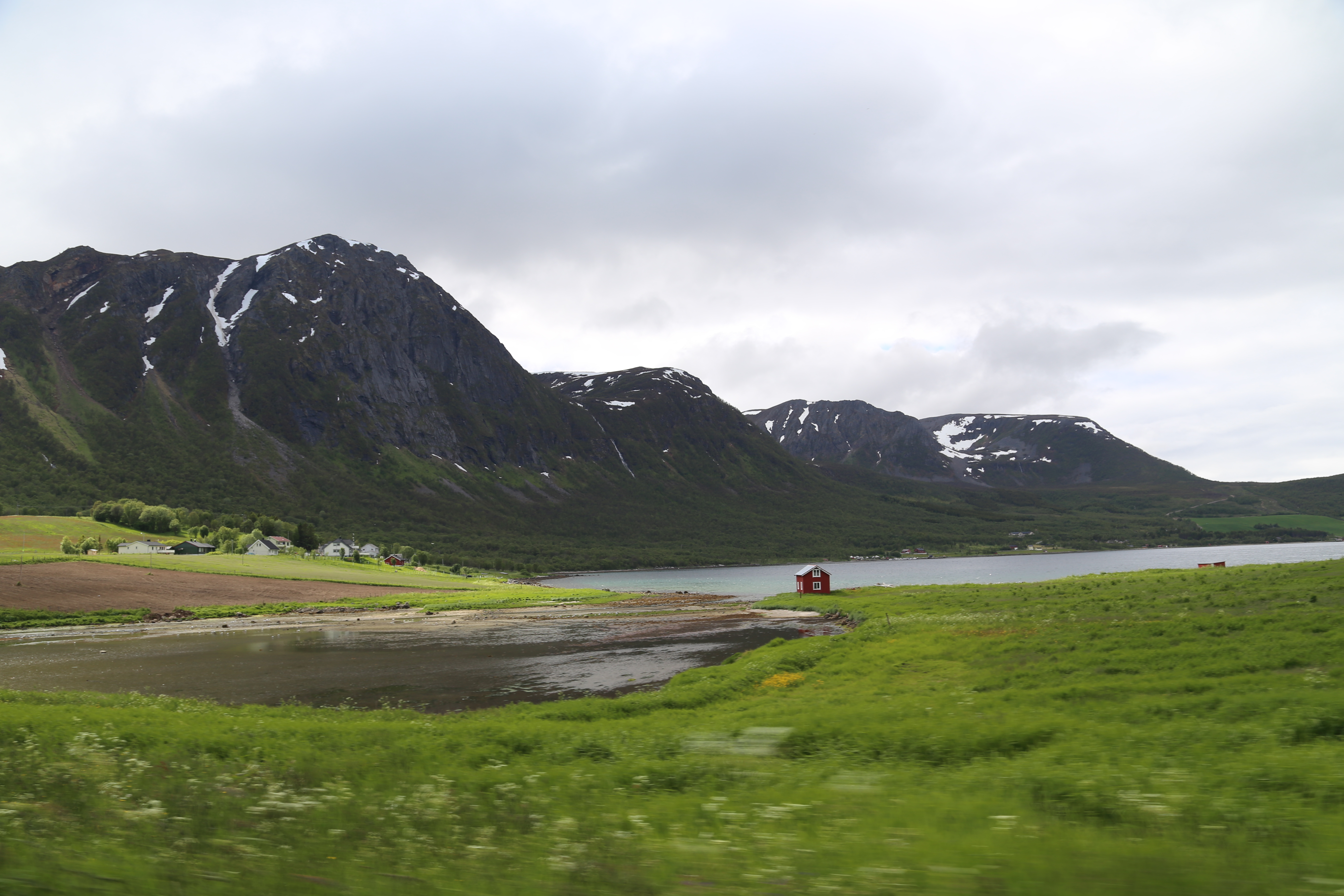 2014 Europe Trip Day 20 - Norway (Kasfjord & Aun: Midnight Sun, Aun, Home Where Andrew M. Israelsen Was Born, Where Andrew M. Israelsen Was Baptized (Kasfjordvatnet Lake), Eilertsen Farm, Harstad / Narvik Evenes Airport, Bergen Airport, 1860 Nordnes Home)