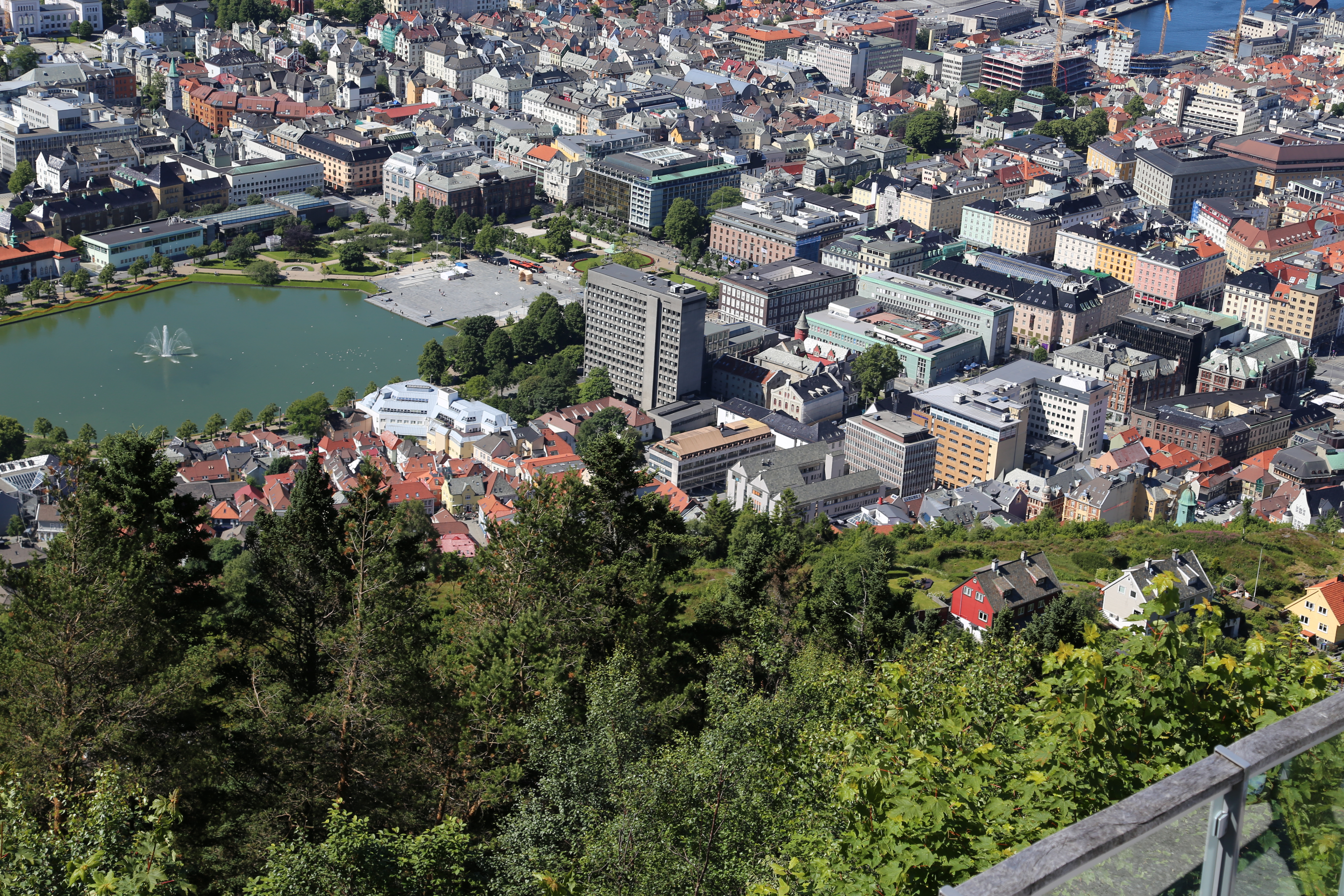 2014 Europe Trip Day 22 - Norway (Bergen: Fish Cakes, Fløibanen Funicular (Cable Railway up Mountain), Canoeing on Skomakerdiket Lake, Fisketorget (The Fish Market), Bryggen Wharf, Nordnes Seawater Pool, Jumping into the North Sea, Nordnes Alleys)