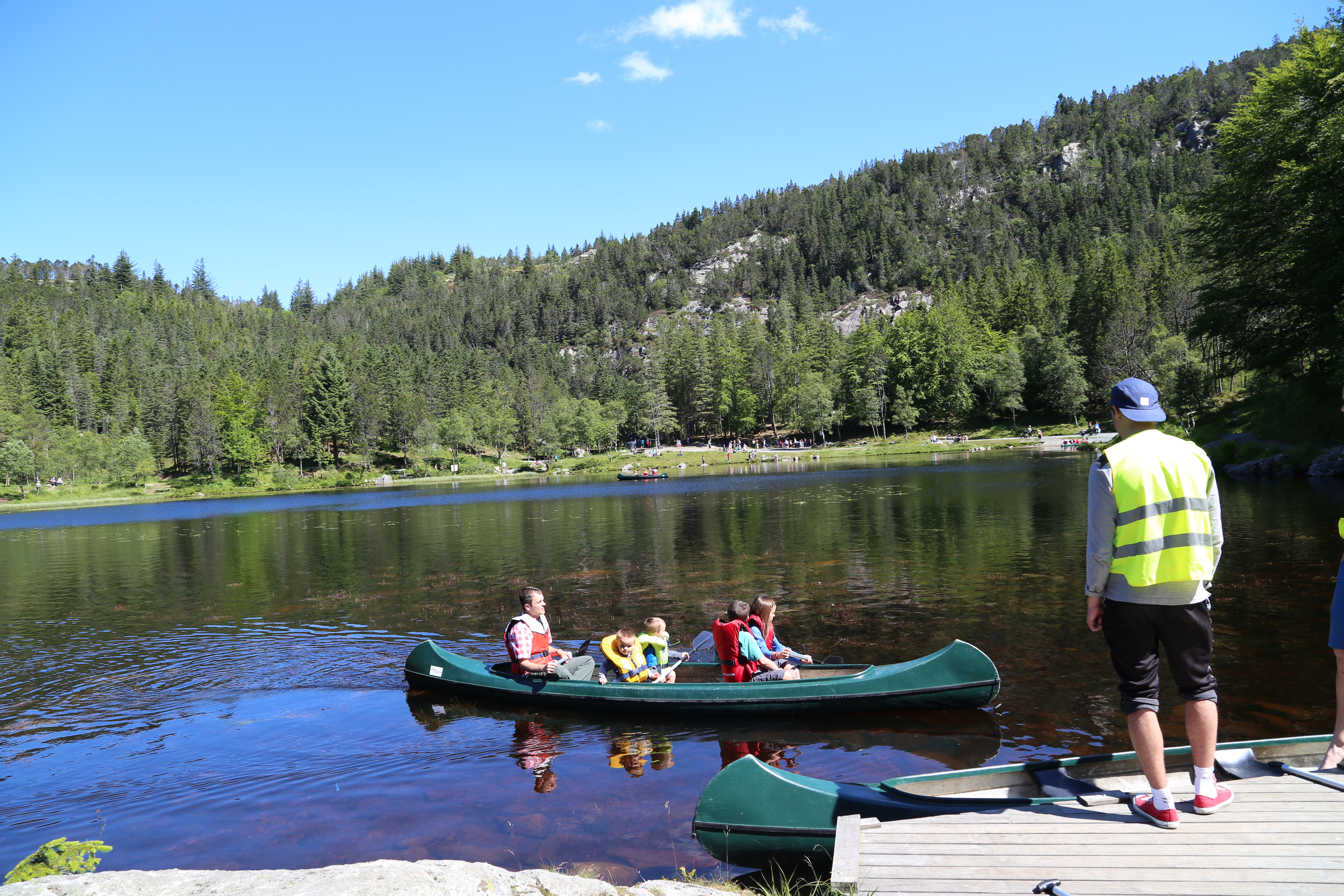 2014 Europe Trip Day 22 - Norway (Bergen: Fish Cakes, Fløibanen Funicular (Cable Railway up Mountain), Canoeing on Skomakerdiket Lake, Fisketorget (The Fish Market), Bryggen Wharf, Nordnes Seawater Pool, Jumping into the North Sea, Nordnes Alleys)