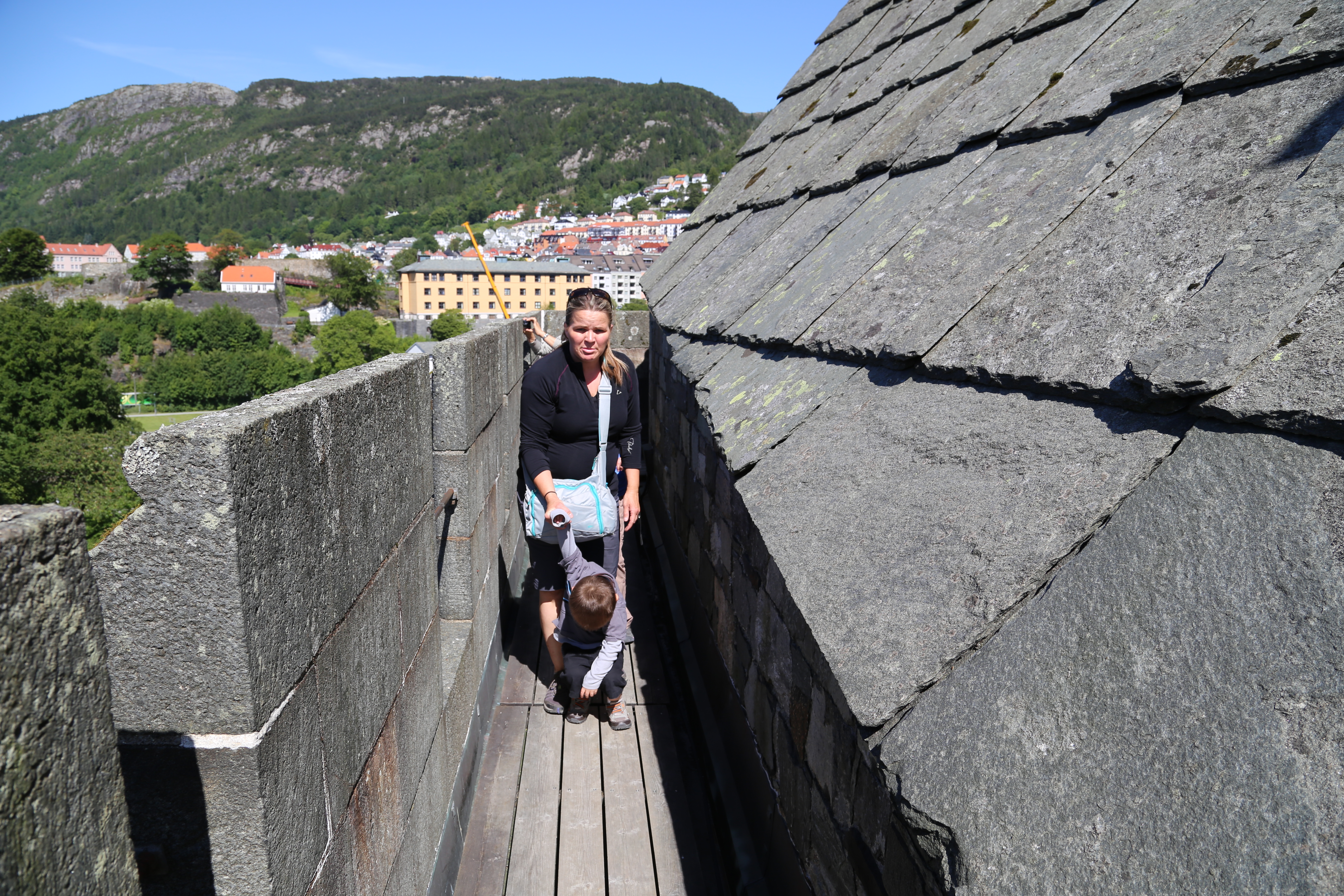 2014 Europe Trip Day 22 - Norway (Bergen: Fish Cakes, Fløibanen Funicular (Cable Railway up Mountain), Canoeing on Skomakerdiket Lake, Fisketorget (The Fish Market), Bryggen Wharf, Nordnes Seawater Pool, Jumping into the North Sea, Nordnes Alleys)