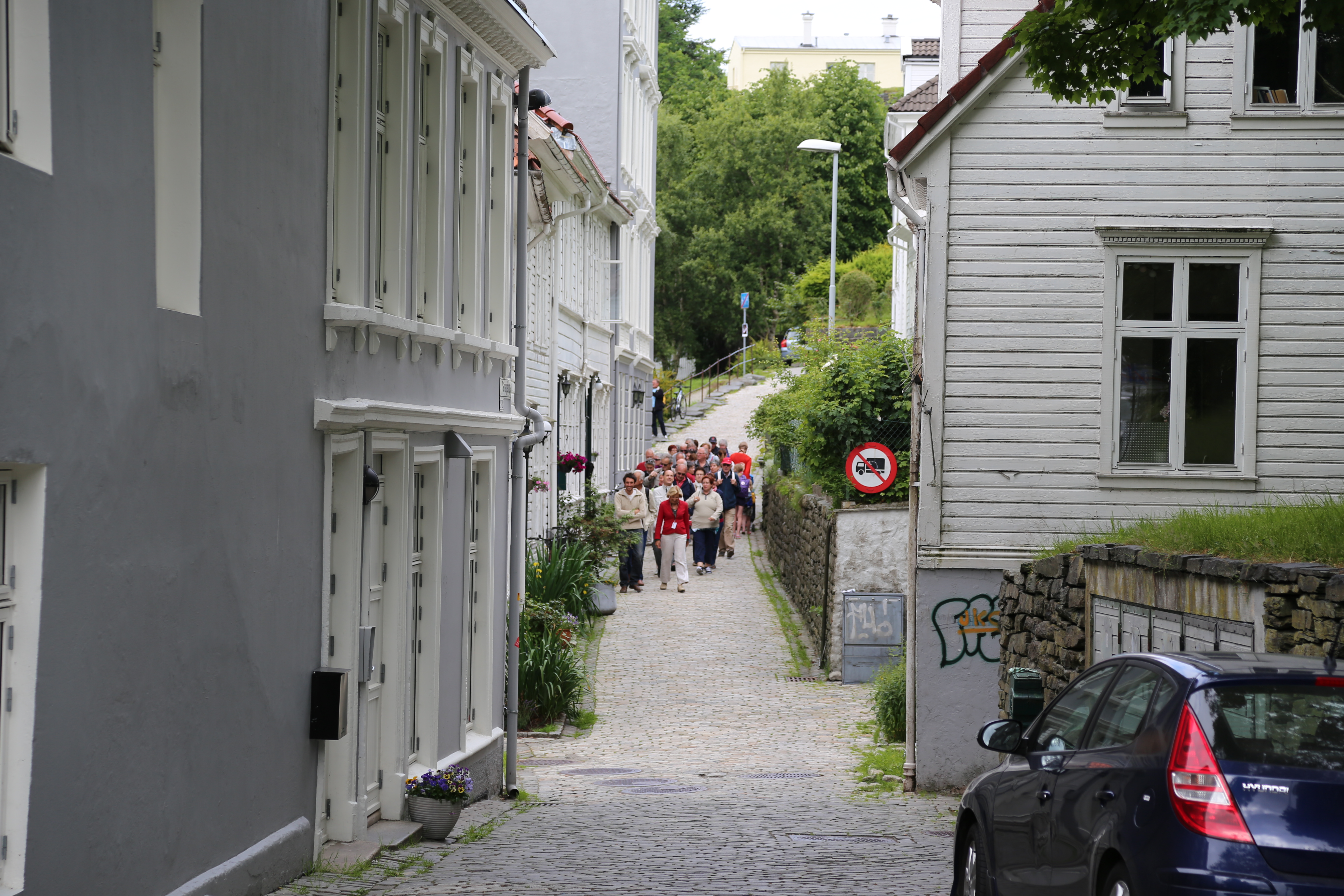 2014 Europe Trip Day 23 - Norway (Bergens Expressen City & Panorama Tour (Small Road Train), Fish Market Salmon and Whale, Bergen Light-Rail, Mormon church, Fantoft Stave Church, Downtown Bergen, Viking Playground, Beach)