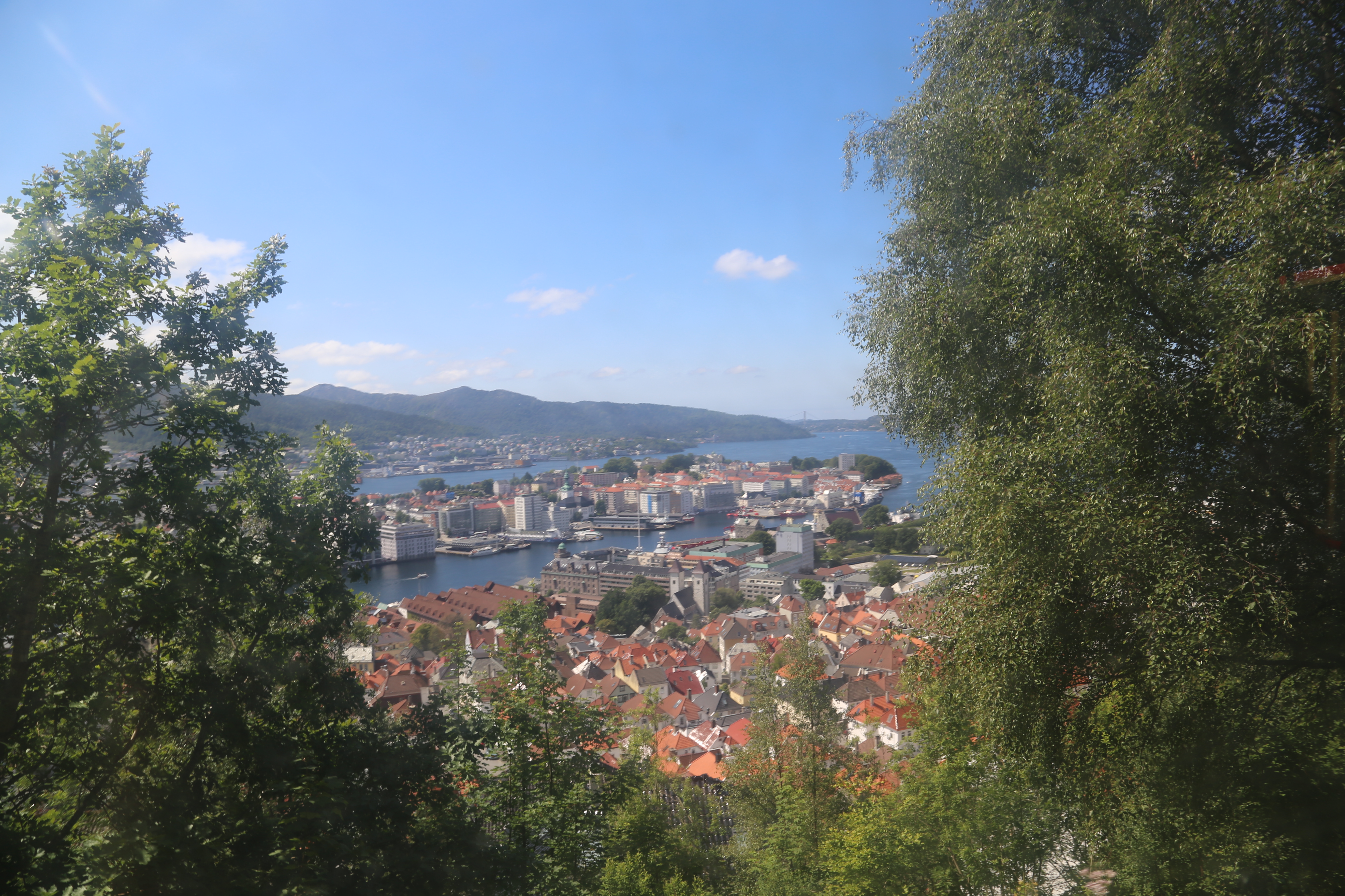 2014 Europe Trip Day 23 - Norway (Bergens Expressen City & Panorama Tour (Small Road Train), Fish Market Salmon and Whale, Bergen Light-Rail, Mormon church, Fantoft Stave Church, Downtown Bergen, Viking Playground, Beach)