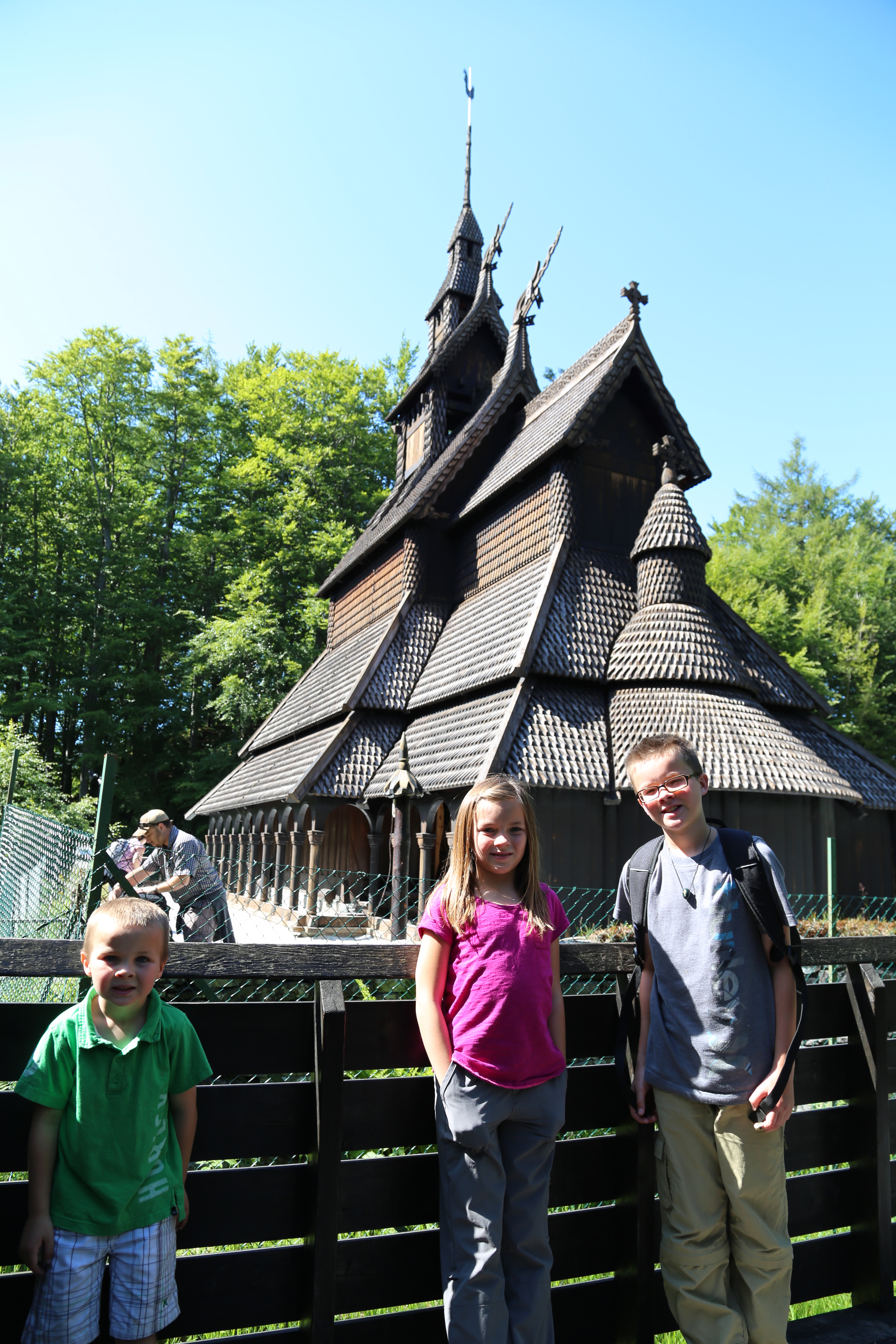 2014 Europe Trip Day 23 - Norway (Bergens Expressen City & Panorama Tour (Small Road Train), Fish Market Salmon and Whale, Bergen Light-Rail, Mormon church, Fantoft Stave Church, Downtown Bergen, Viking Playground, Beach)