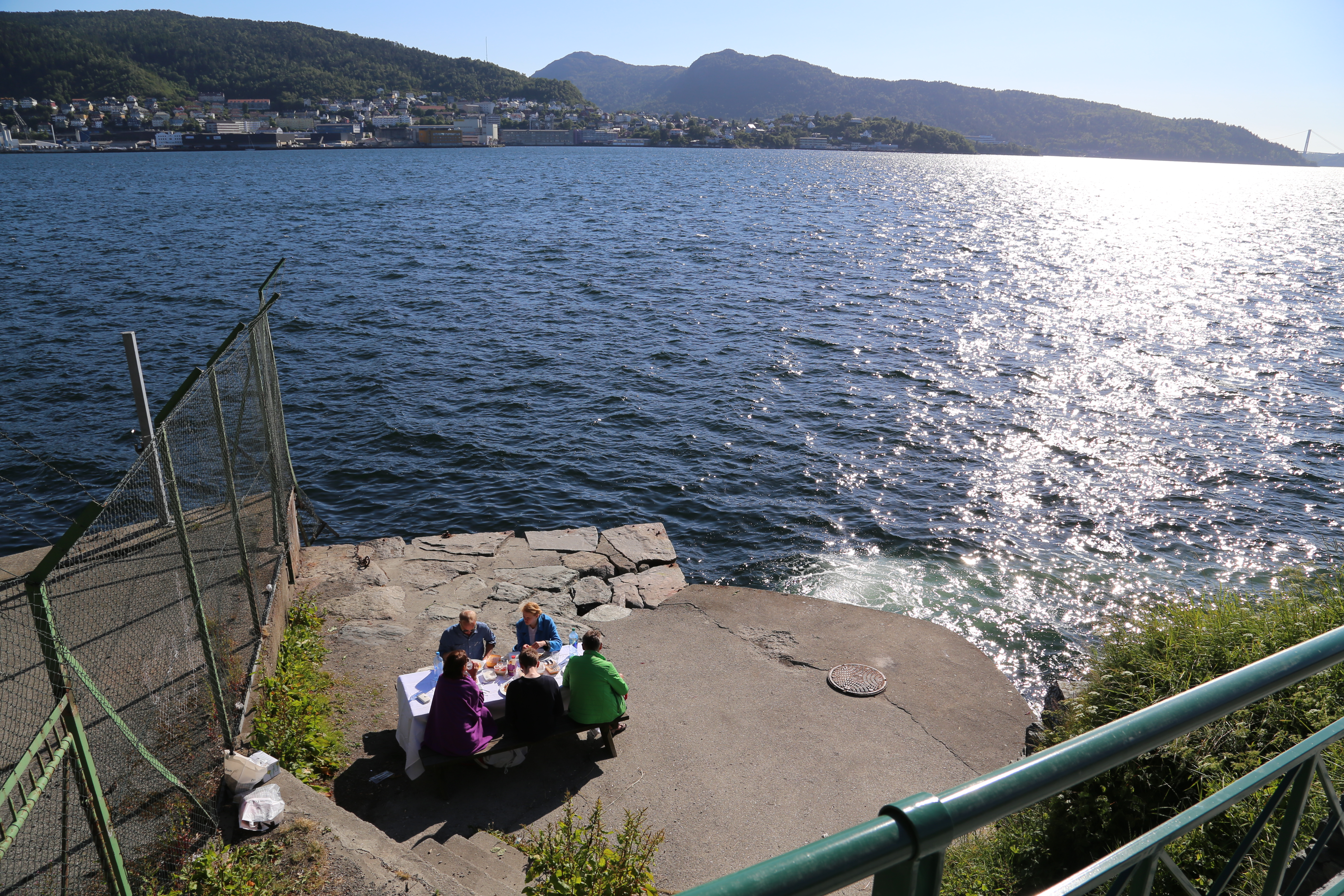 2014 Europe Trip Day 23 - Norway (Bergens Expressen City & Panorama Tour (Small Road Train), Fish Market Salmon and Whale, Bergen Light-Rail, Mormon church, Fantoft Stave Church, Downtown Bergen, Viking Playground, Beach)