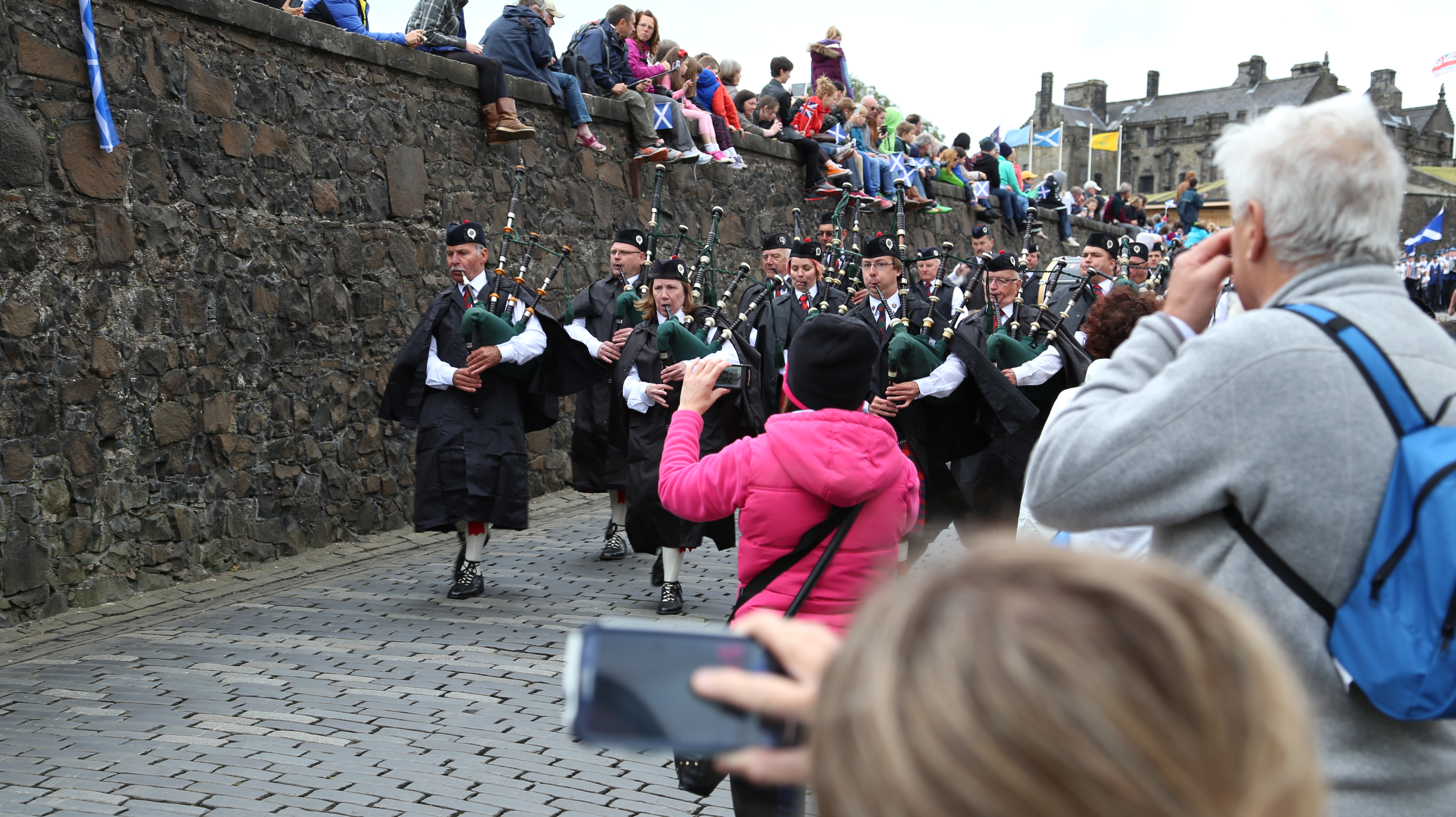 2014 Europe Trip Day 24 - Scotland (Crookston Castle, Paisley Missionary Flat (Walker Street), Lawn Bowling Pitch, Irn Bru, Church of the Holy Rude, Stirling Castle, 2014 Pipefest Stirling)