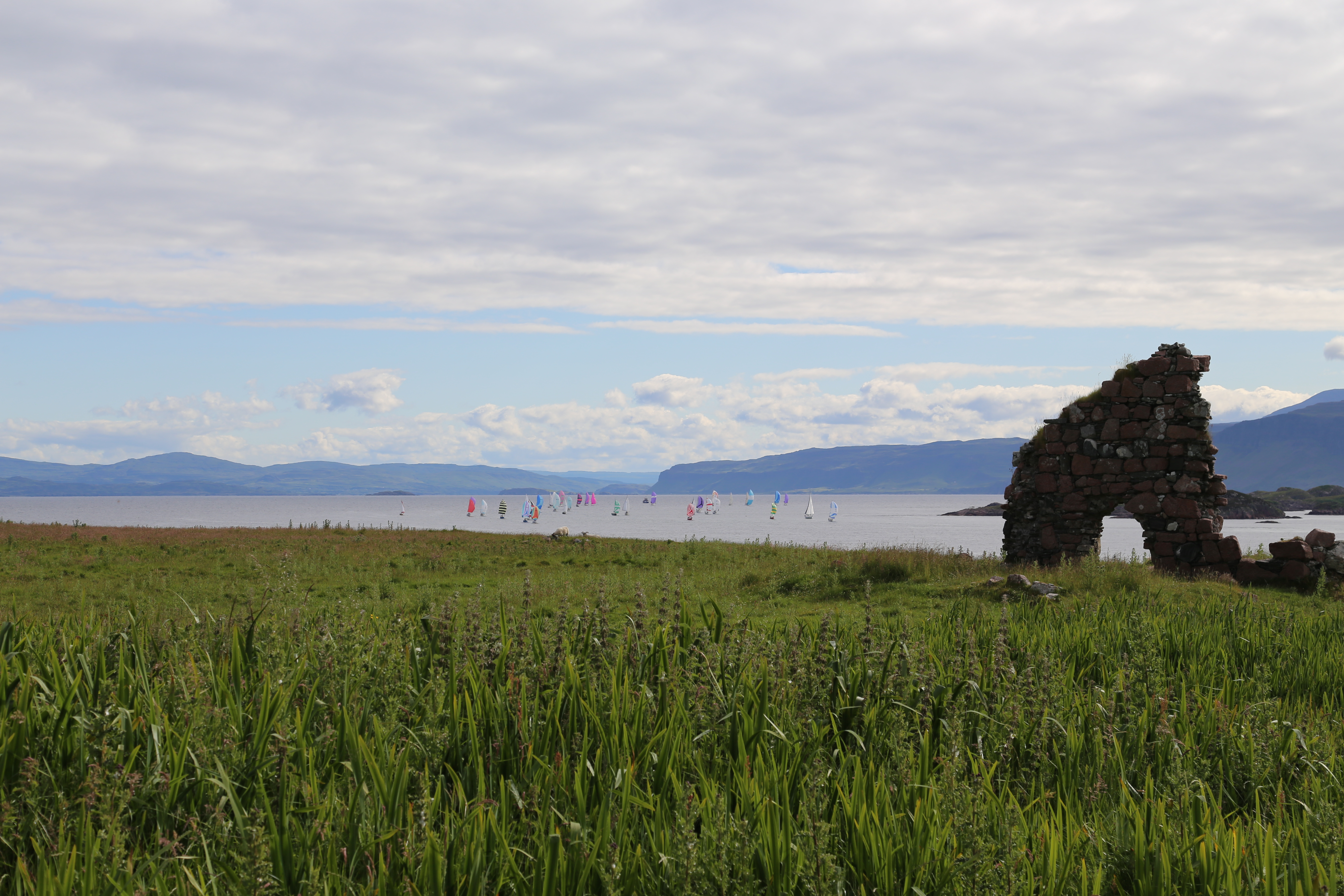 2014 Europe Trip Day 26 - Scotland (Ardachy House Yurt, Heilan' Coo, Fionnphort-Iona Ferry, Iona Nunnery, Iona Abbey (Britain Christianity Birthplace), Scottish Heather, Tobermory-Kilchoan Ferry, Castle Tioram, Glenfinnan Monument, Biting Midges!)