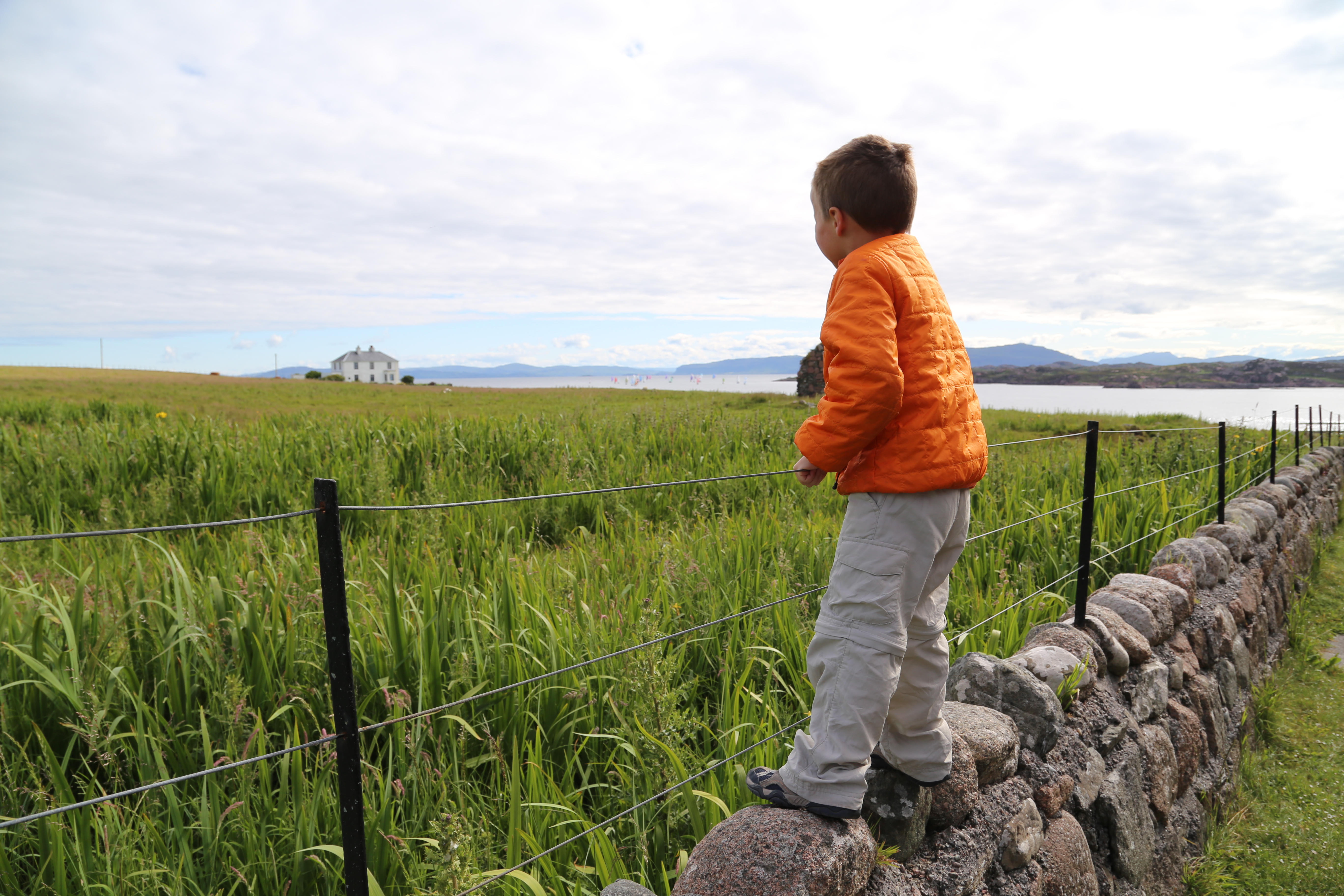 2014 Europe Trip Day 26 - Scotland (Ardachy House Yurt, Heilan' Coo, Fionnphort-Iona Ferry, Iona Nunnery, Iona Abbey (Britain Christianity Birthplace), Scottish Heather, Tobermory-Kilchoan Ferry, Castle Tioram, Glenfinnan Monument, Biting Midges!)