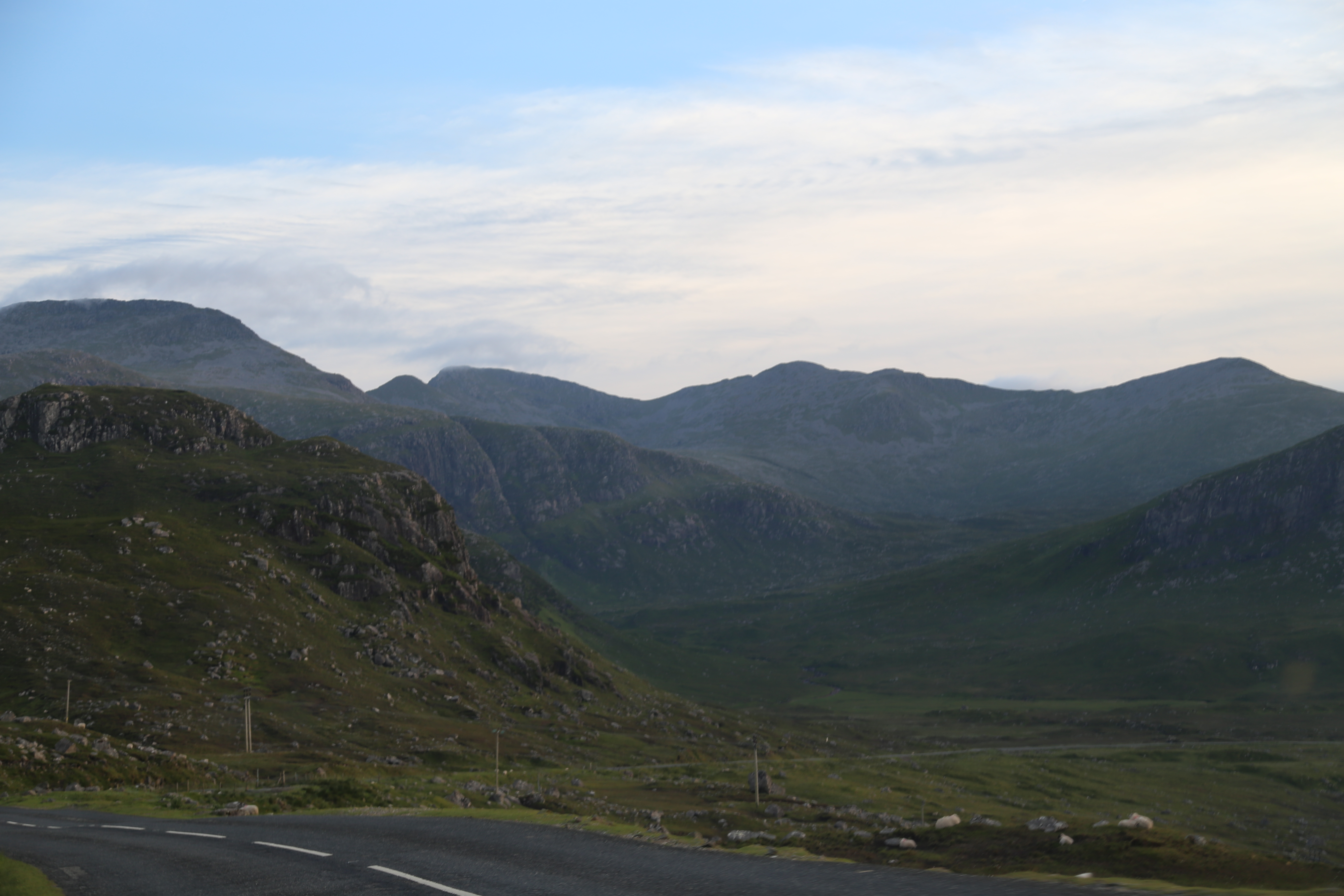 2014 Europe Trip Day 28 - Scotland (Isle of Skye, Portree, Full Scottish Breakfast, Dun Beag Broch, Highland Sheep, Thistle, Red Telephone Box, Neist Point Lighthouse, Dunvegan Castle, Uig-Tarbert Ferry, Outer Hebrides, Isle of Harris, Losgaintir Beach)