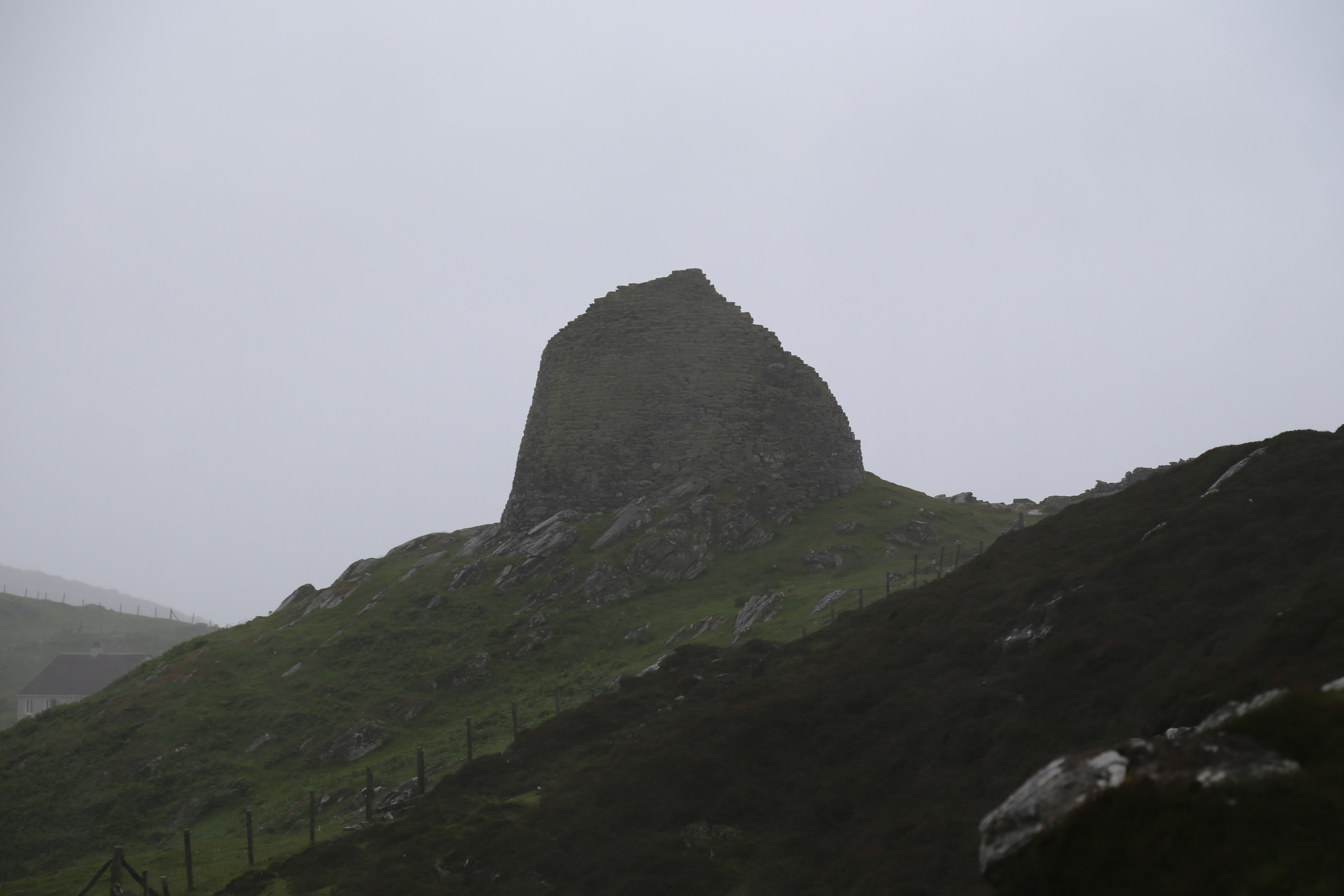 2014 Europe Trip Day 29 - Scotland (Callanish Standing Stones, Dun Carloway Broch, Gearrannan Blackhouse Village, Harris Tweed Weaving Loom, Dailbeag Beach, Arnol Black House, Breanish Tweed, Peat, Steinacleit, Bridge to Nowhere, Traigh Mhor, Rainbow)