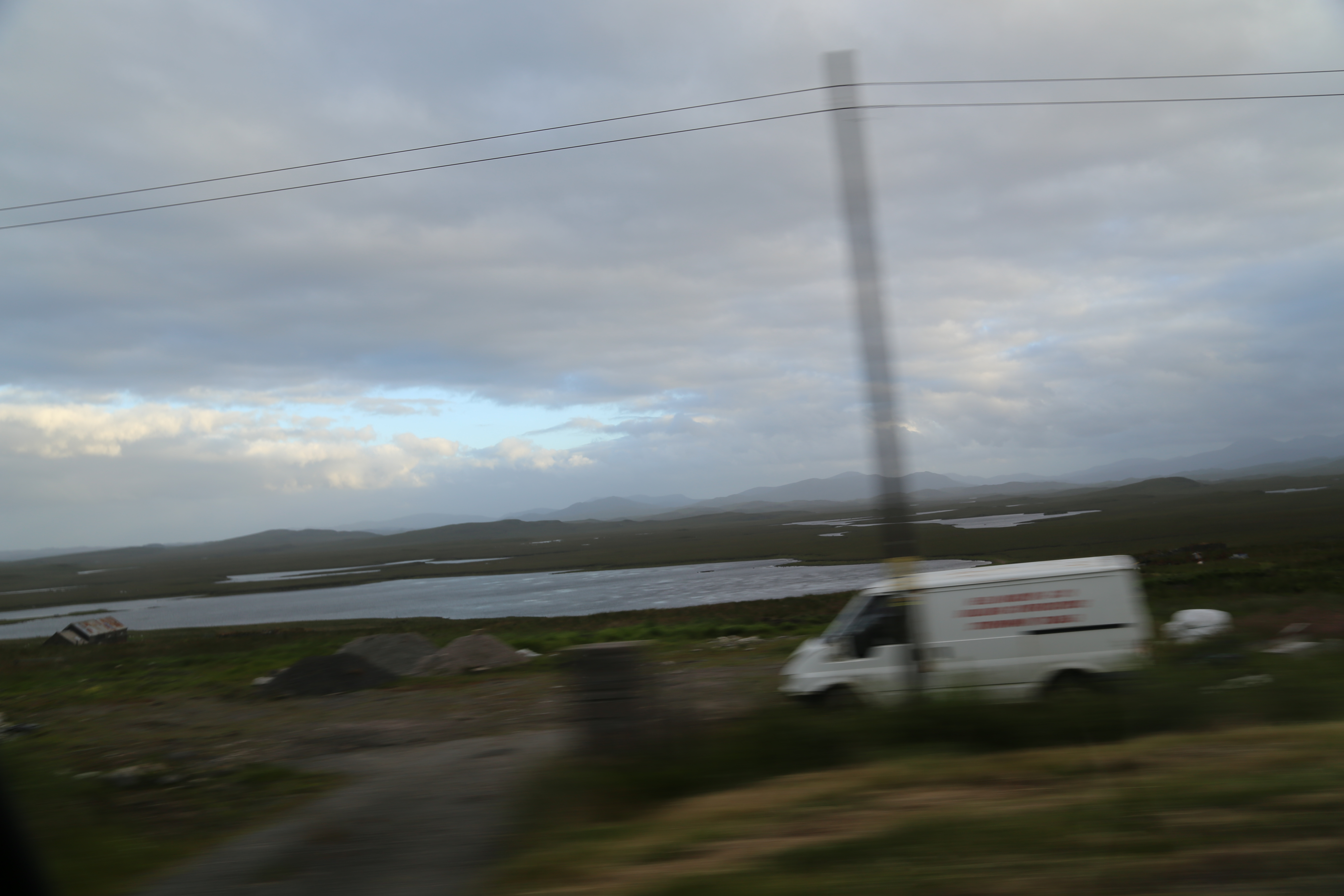 2014 Europe Trip Day 29 - Scotland (Callanish Standing Stones, Dun Carloway Broch, Gearrannan Blackhouse Village, Harris Tweed Weaving Loom, Dailbeag Beach, Arnol Black House, Breanish Tweed, Peat, Steinacleit, Bridge to Nowhere, Traigh Mhor, Rainbow)