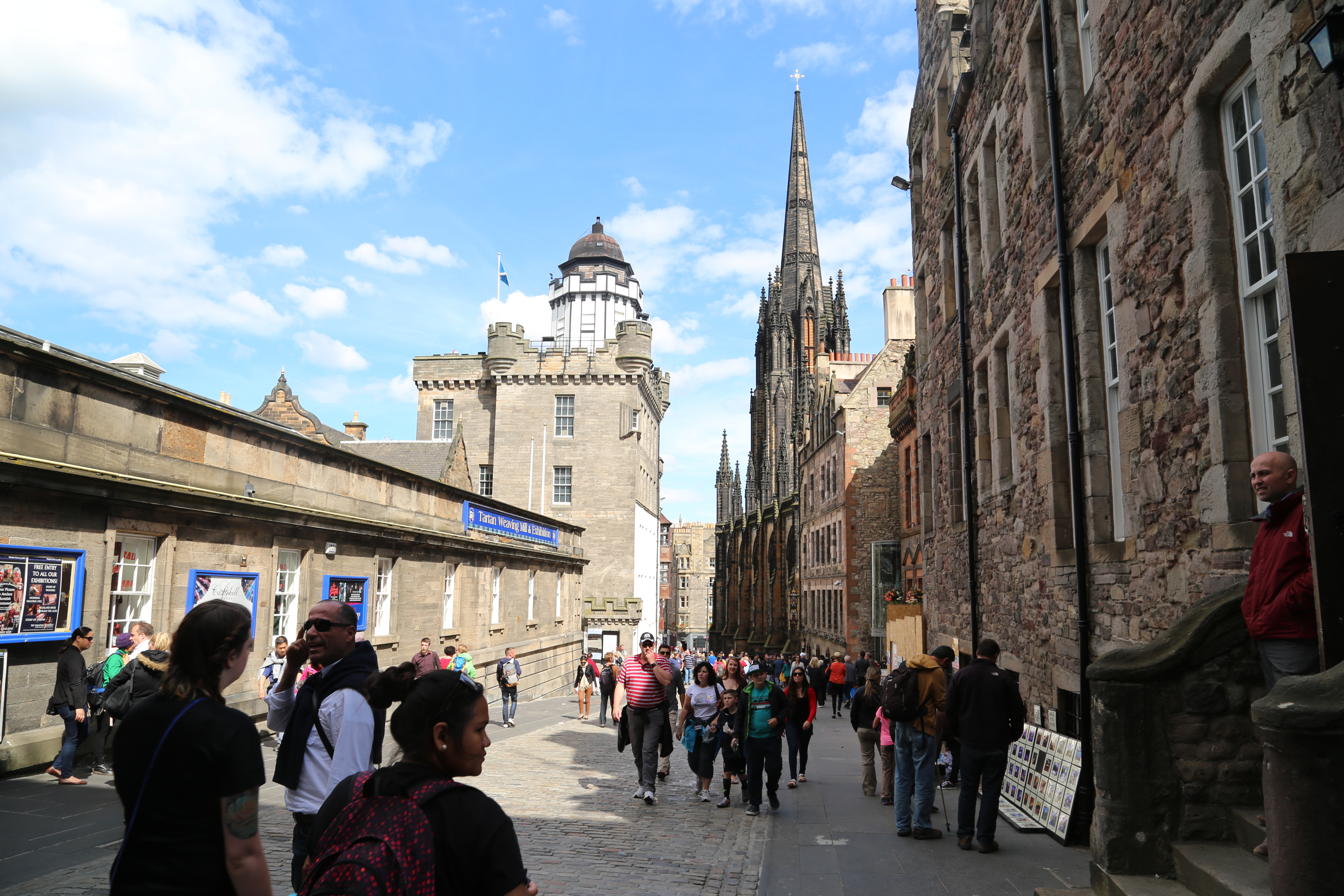 2014 Europe Trip Day 33 - Scotland (Edinburgh Street Buskers, High Street, Bagpipes, Edinburgh Castle, Camera Obscura & World of Illusions, St Giles' Cathedral, Indian Food, Scottish Thistle (National Flower), Scott Monument, Princes Street, Calton Hill)