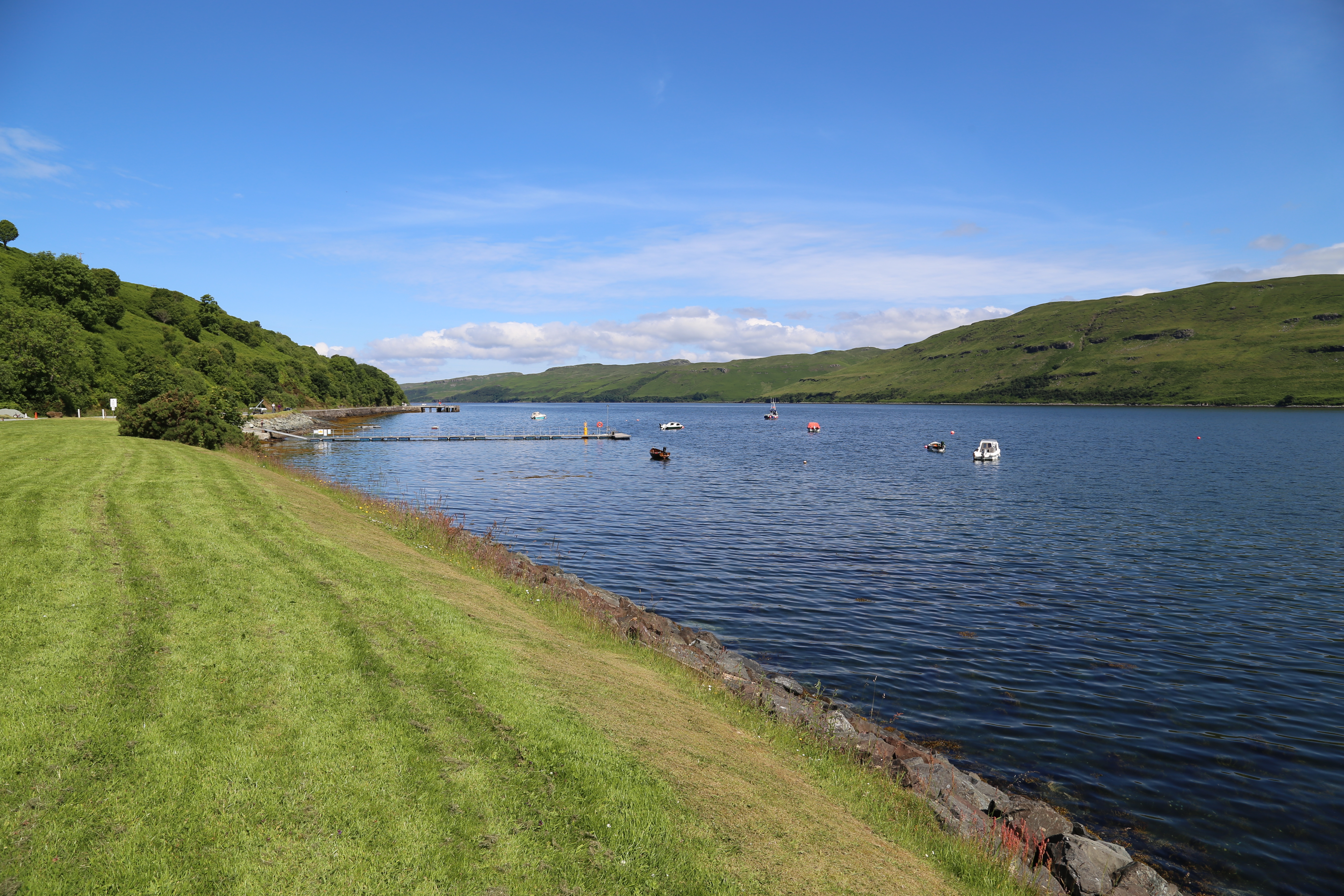 2014 Europe Trip Day 28 - Scotland (Isle of Skye, Portree, Full Scottish Breakfast, Dun Beag Broch, Highland Sheep, Thistle, Red Telephone Box, Neist Point Lighthouse, Dunvegan Castle, Uig-Tarbert Ferry, Outer Hebrides, Isle of Harris, Losgaintir Beach)