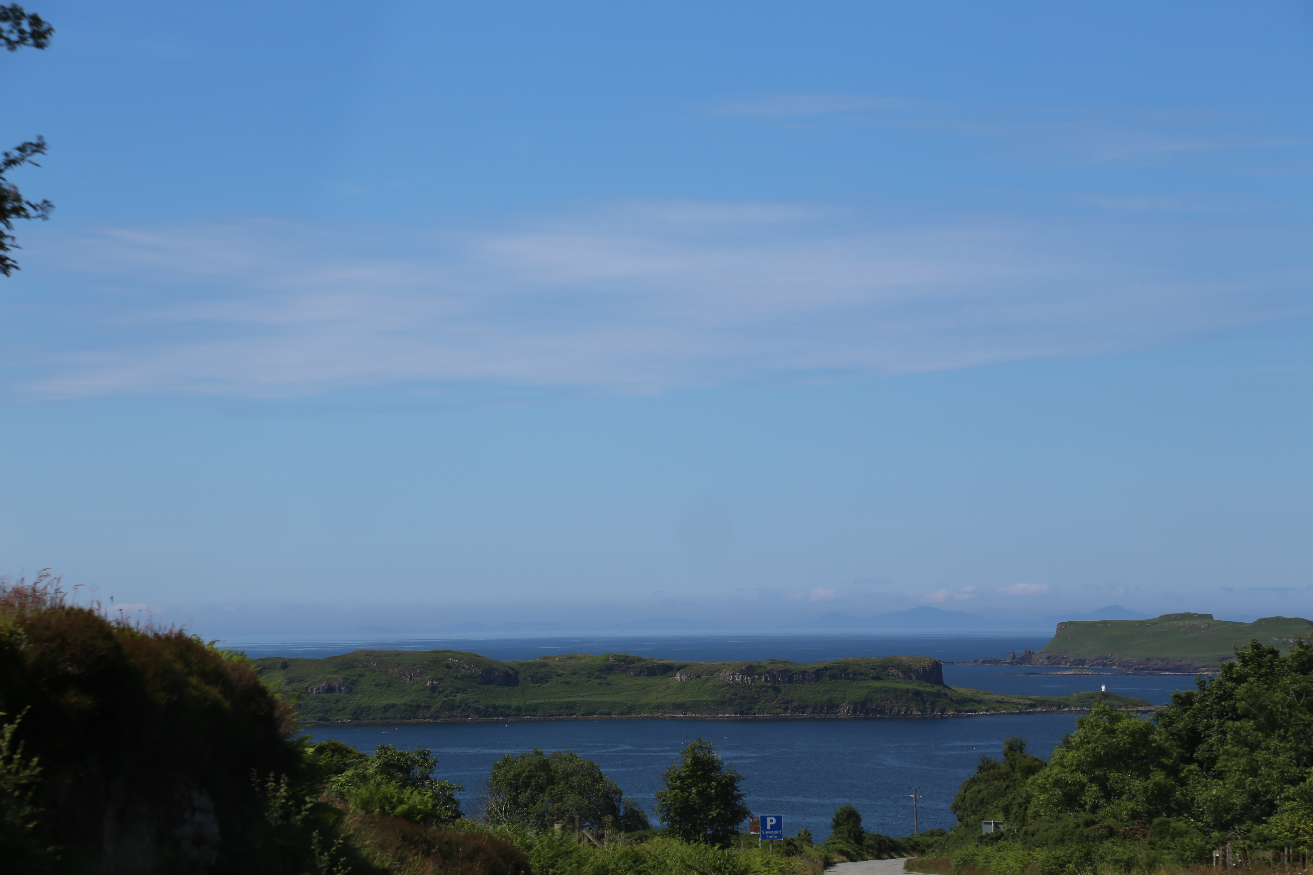 2014 Europe Trip Day 28 - Scotland (Isle of Skye, Portree, Full Scottish Breakfast, Dun Beag Broch, Highland Sheep, Thistle, Red Telephone Box, Neist Point Lighthouse, Dunvegan Castle, Uig-Tarbert Ferry, Outer Hebrides, Isle of Harris, Losgaintir Beach)