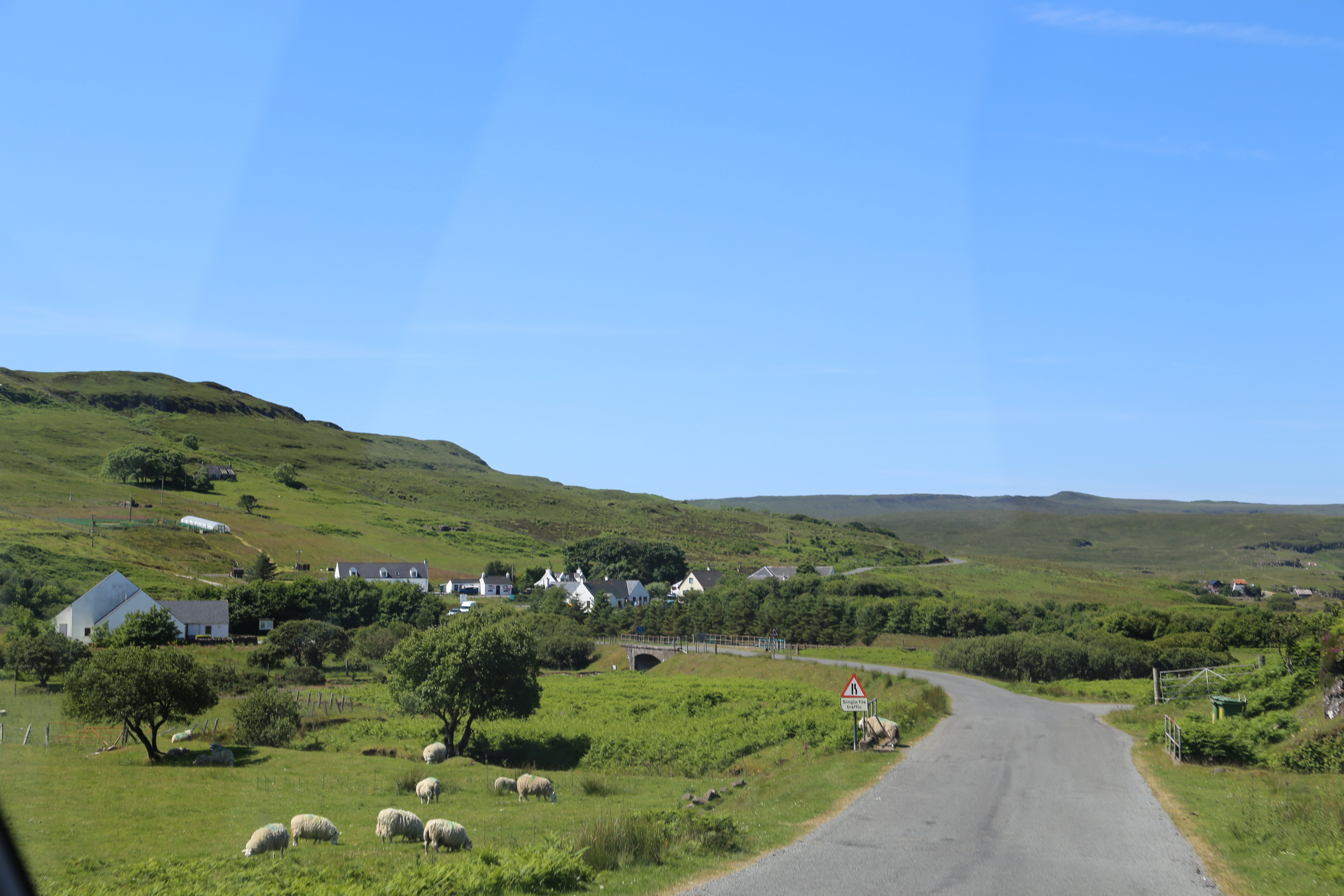 2014 Europe Trip Day 28 - Scotland (Isle of Skye, Portree, Full Scottish Breakfast, Dun Beag Broch, Highland Sheep, Thistle, Red Telephone Box, Neist Point Lighthouse, Dunvegan Castle, Uig-Tarbert Ferry, Outer Hebrides, Isle of Harris, Losgaintir Beach)