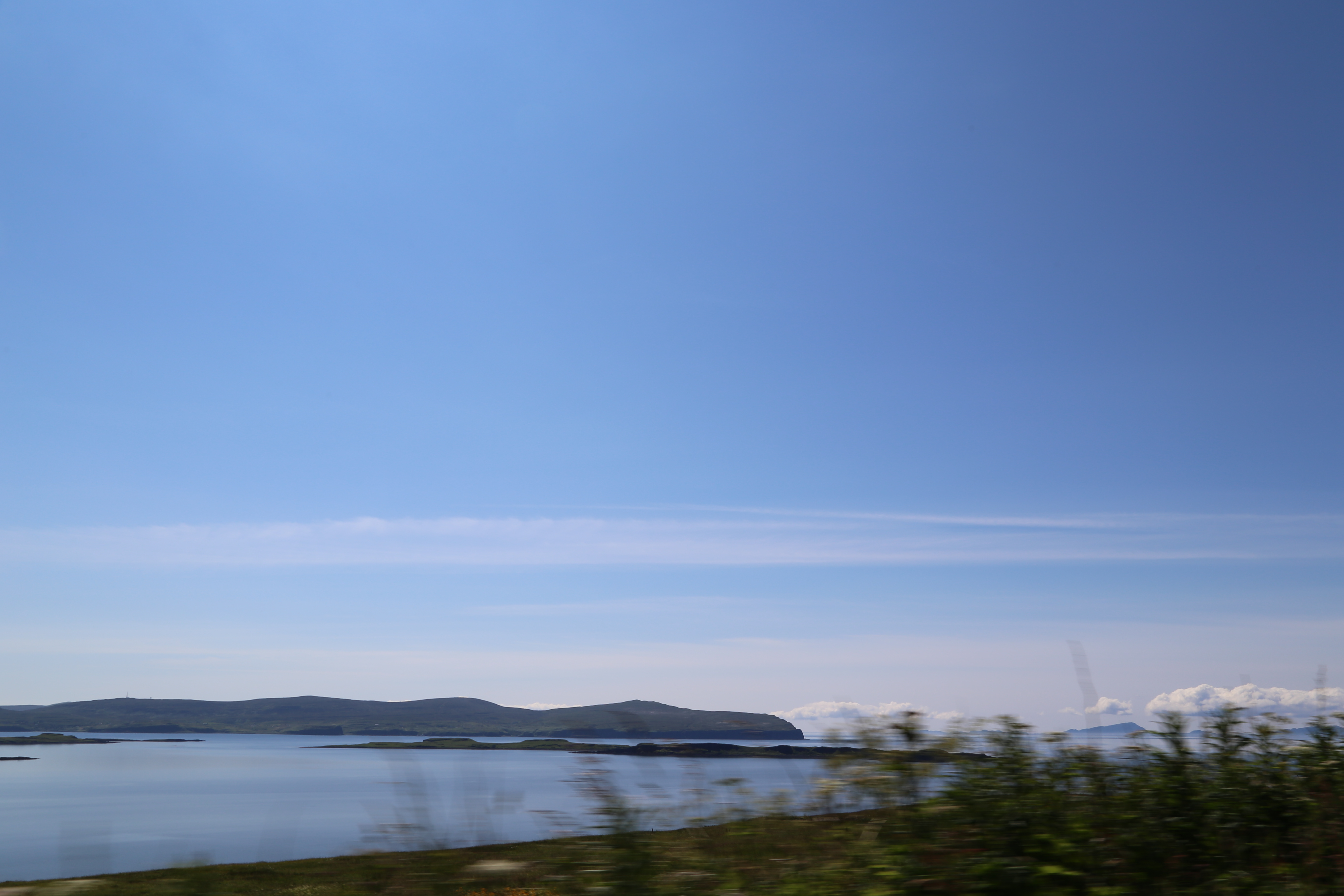 2014 Europe Trip Day 28 - Scotland (Isle of Skye, Portree, Full Scottish Breakfast, Dun Beag Broch, Highland Sheep, Thistle, Red Telephone Box, Neist Point Lighthouse, Dunvegan Castle, Uig-Tarbert Ferry, Outer Hebrides, Isle of Harris, Losgaintir Beach)