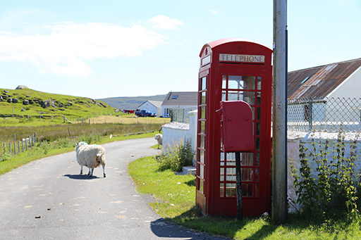 2014 Europe Trip Day 28 - Scotland (Isle of Skye, Portree, Full Scottish Breakfast, Dun Beag Broch, Highland Sheep, Thistle, Red Telephone Box, Neist Point Lighthouse, Dunvegan Castle, Uig-Tarbert Ferry, Outer Hebrides, Isle of Harris, Losgaintir Beach)