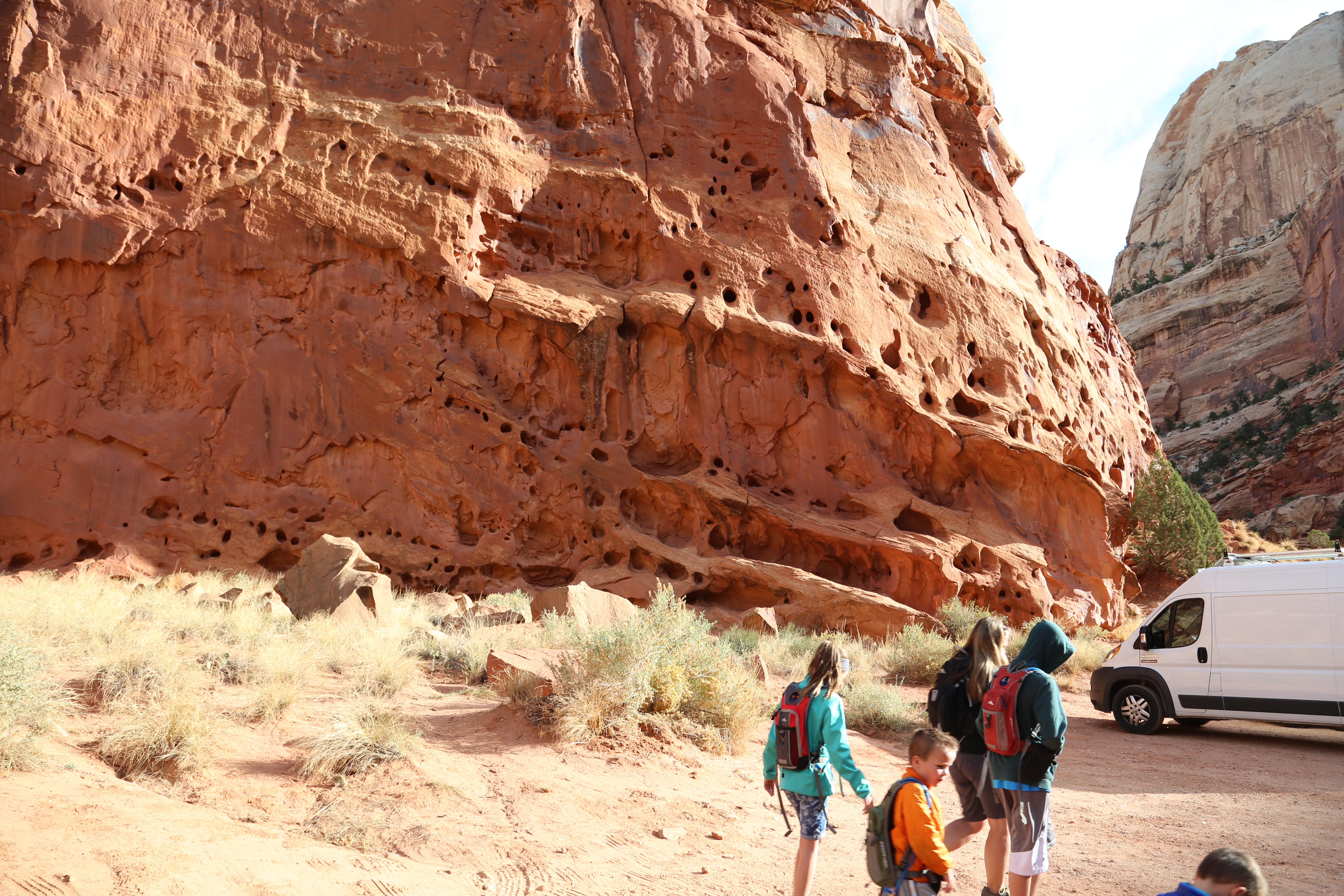 2015 Fall Break - Day 2 - Capitol Reef National Park (Grand Wash Narrows, Capitol Gorge (Petroglyphs, Narrows, Pioneer Register), Waterpocket Fold Drive (Notom-Bullfrog Road, Burr Trail Road), Hell's Backbone Grill (Boulder, Utah))