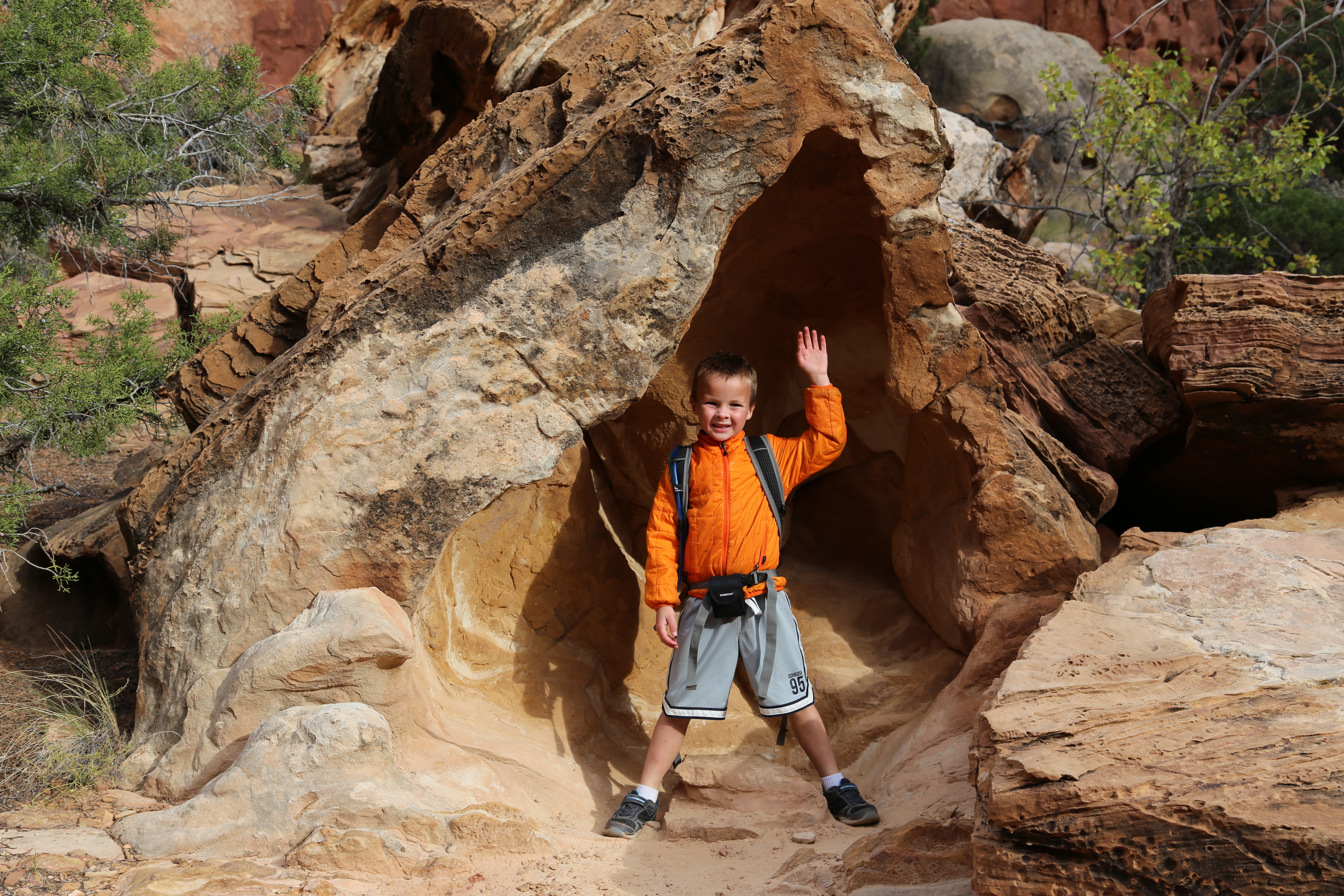 2015 Fall Break - Day 2 - Capitol Reef National Park (Grand Wash Narrows, Capitol Gorge (Petroglyphs, Narrows, Pioneer Register), Waterpocket Fold Drive (Notom-Bullfrog Road, Burr Trail Road), Hell's Backbone Grill (Boulder, Utah))