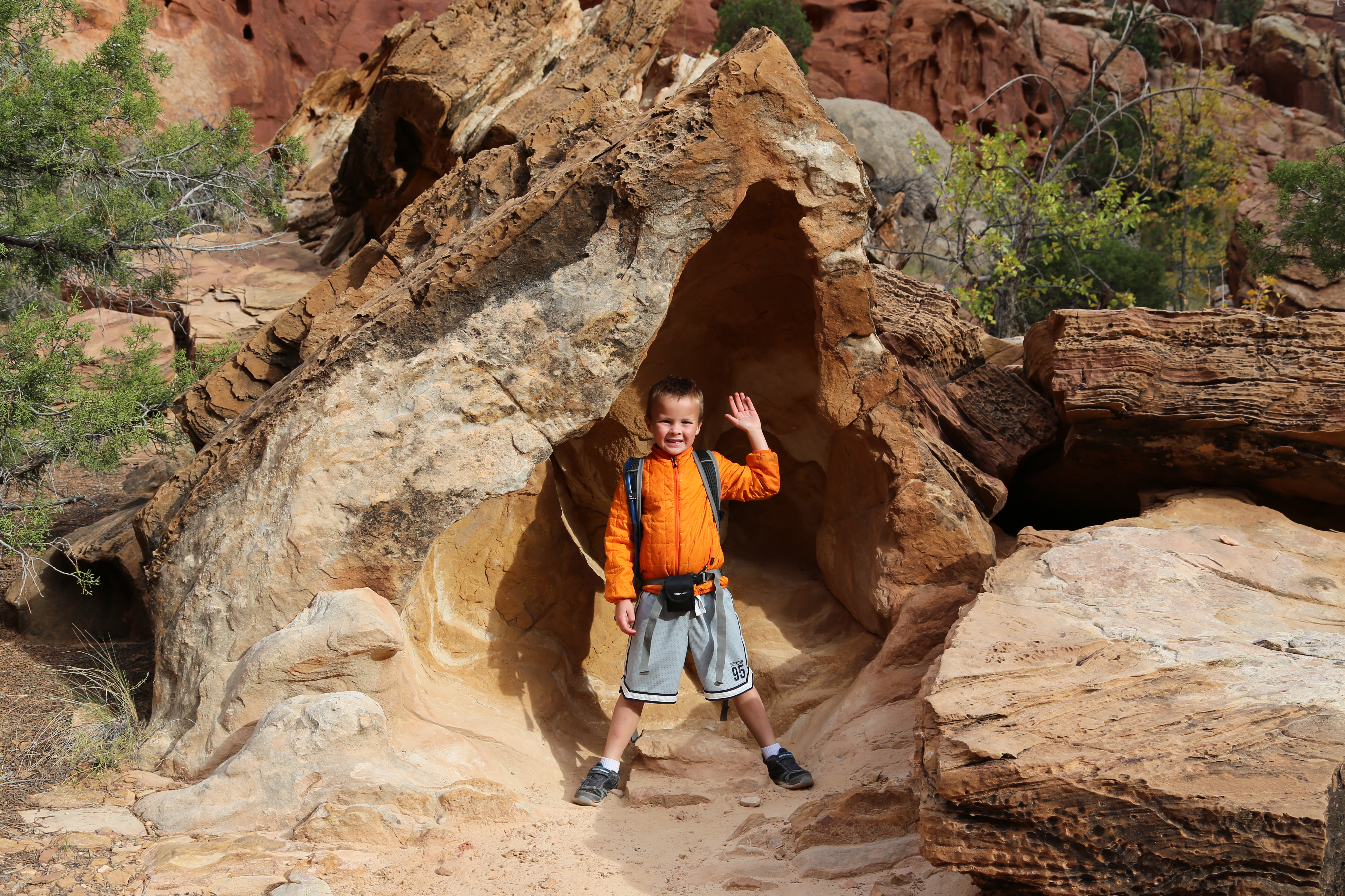 2015 Fall Break - Day 2 - Capitol Reef National Park (Grand Wash Narrows, Capitol Gorge (Petroglyphs, Narrows, Pioneer Register), Waterpocket Fold Drive (Notom-Bullfrog Road, Burr Trail Road), Hell's Backbone Grill (Boulder, Utah))