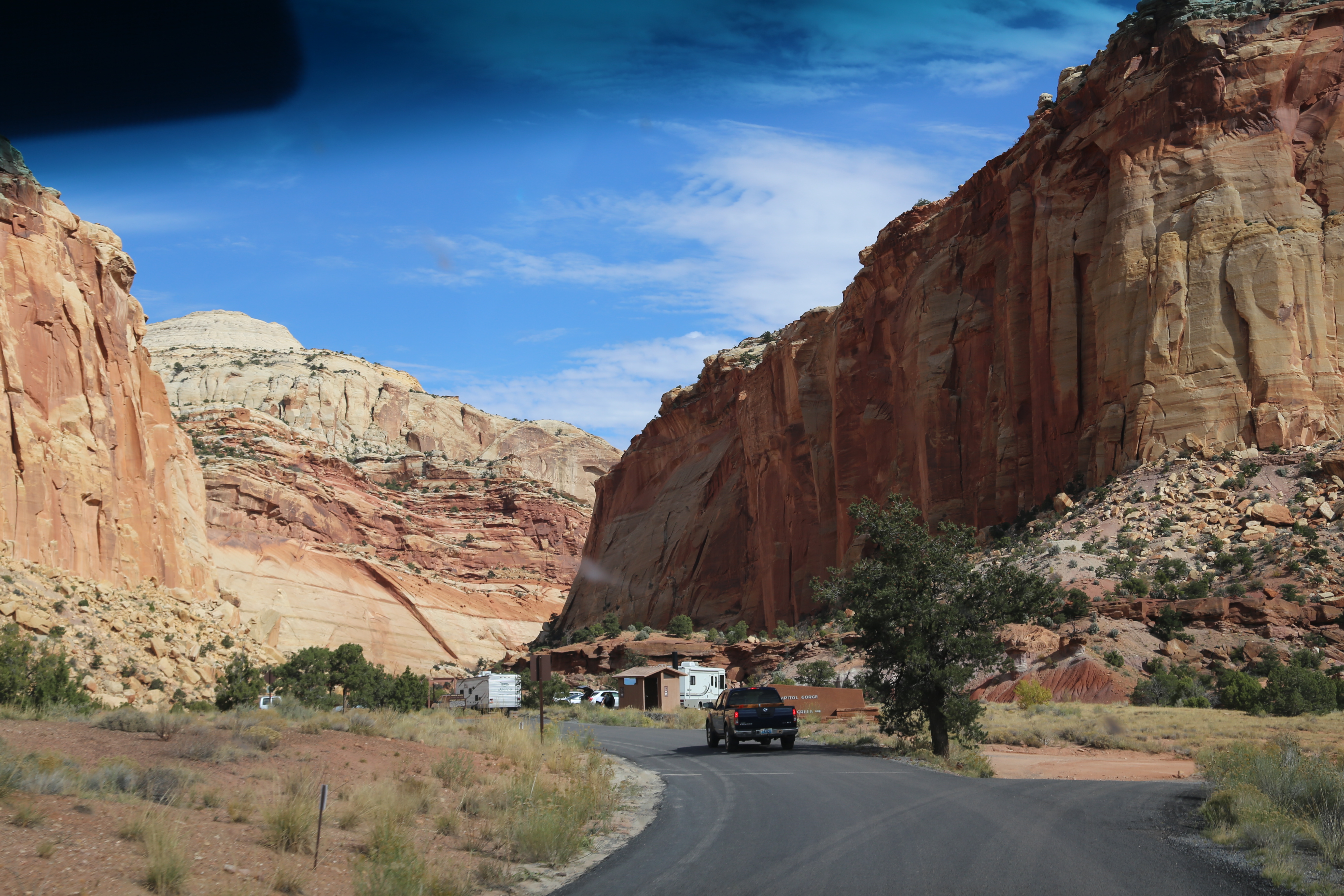 2015 Fall Break - Day 2 - Capitol Reef National Park (Grand Wash Narrows, Capitol Gorge (Petroglyphs, Narrows, Pioneer Register), Waterpocket Fold Drive (Notom-Bullfrog Road, Burr Trail Road), Hell's Backbone Grill (Boulder, Utah))