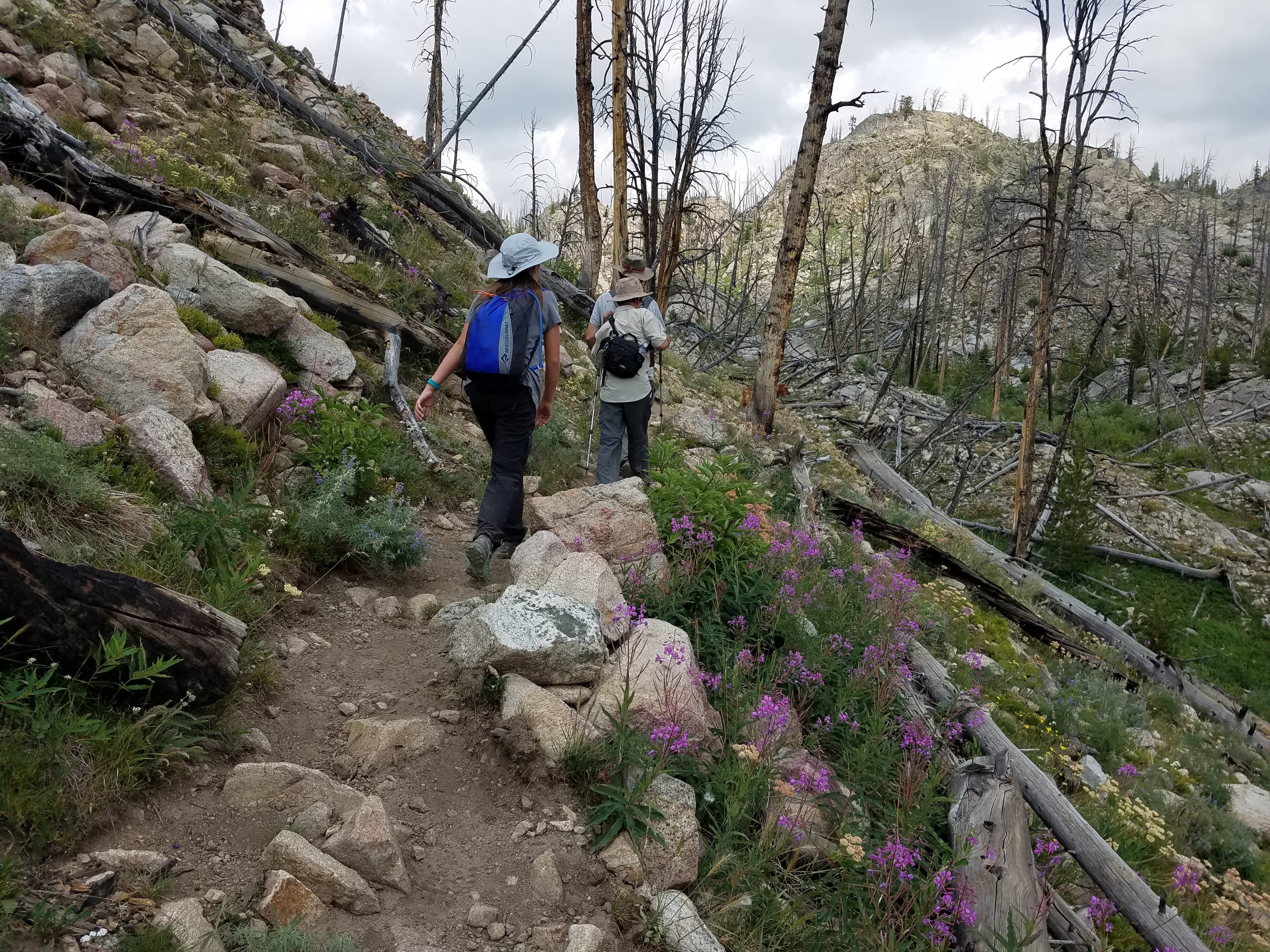 2017 Wind River Trip - Day 2 - Boulder Lake to Mt. Victor Basecamp (17.53 Miles, 4003 ft. Climb) (Wind River Range, Wyoming) 