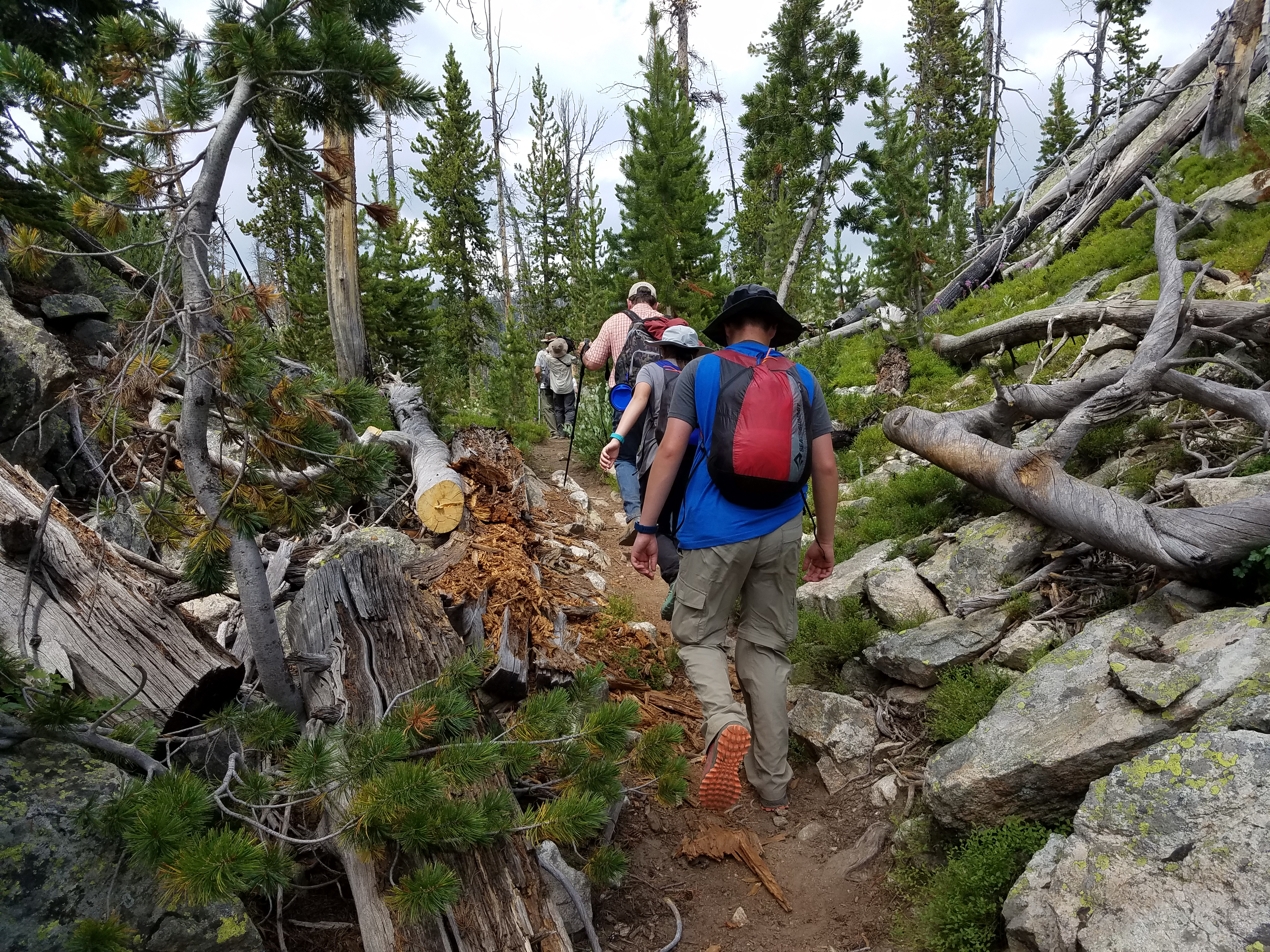 2017 Wind River Trip - Day 2 - Boulder Lake to Mt. Victor Basecamp (17.53 Miles, 4003 ft. Climb) (Wind River Range, Wyoming) 