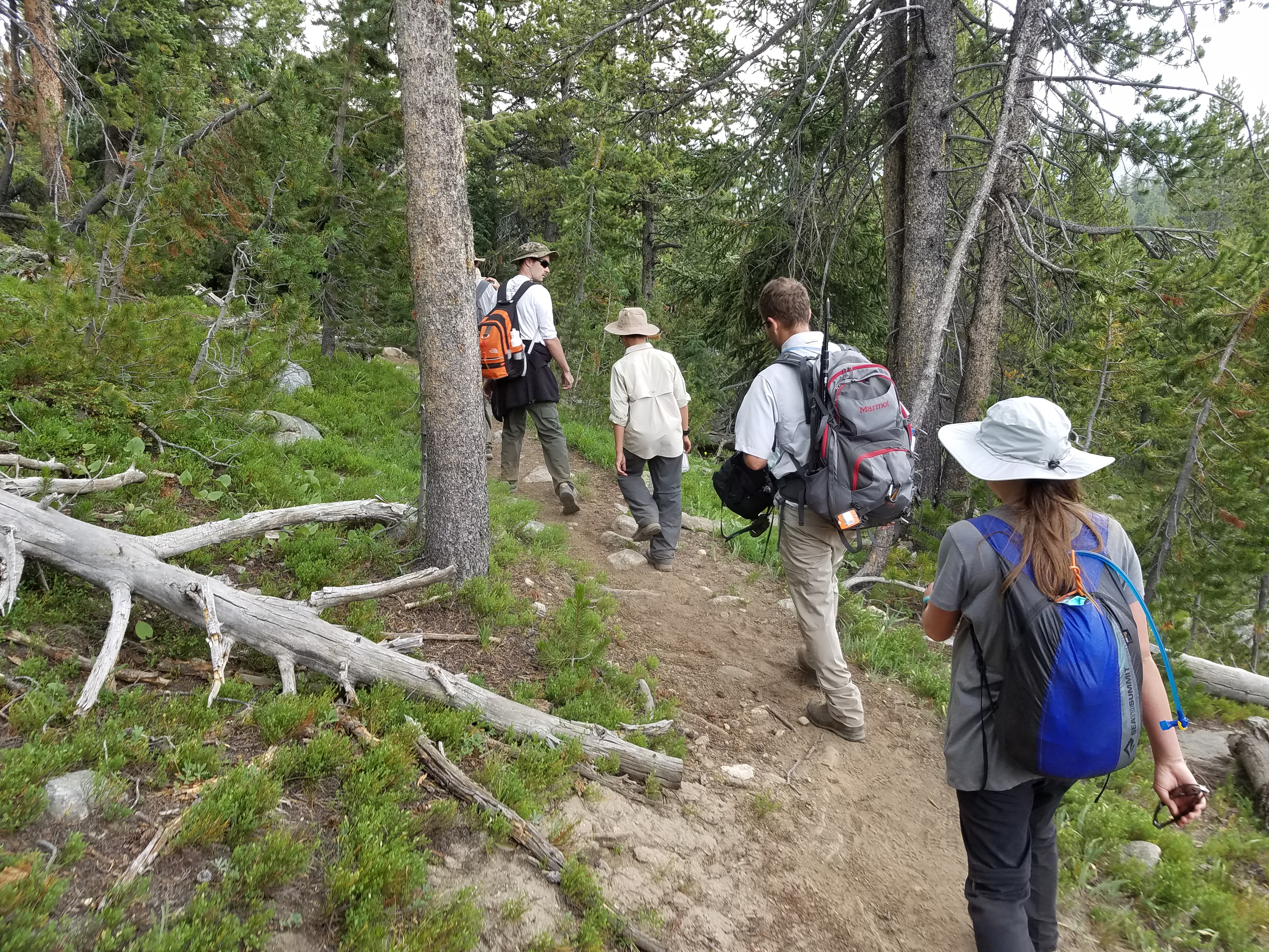 2017 Wind River Trip - Day 2 - Boulder Lake to Mt. Victor Basecamp (17.53 Miles, 4003 ft. Climb) (Wind River Range, Wyoming) 