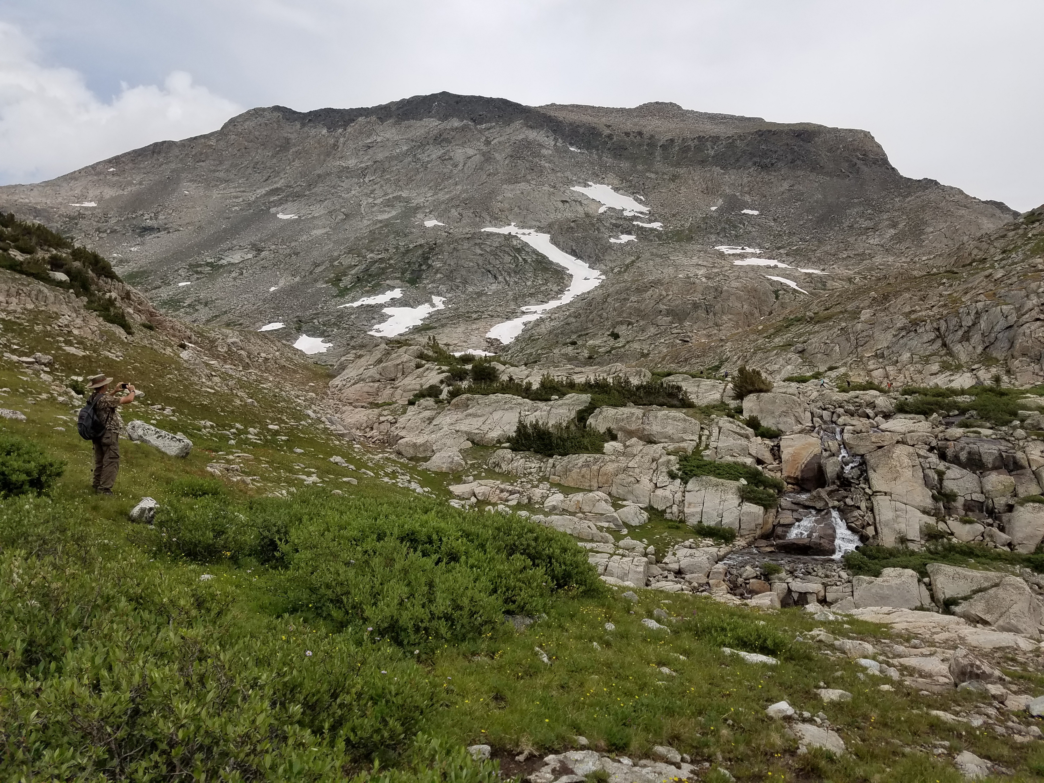 2017 Wind River Trip - Day 5 - Long Lake, Europe Canyon, Polar Bear Plunge into Glacier Lake (32 degree Fahrenheit water, 11,057 ft. elevation), Continental Divide, Fishing Lake 10542 (Wind River Range, Wyoming)