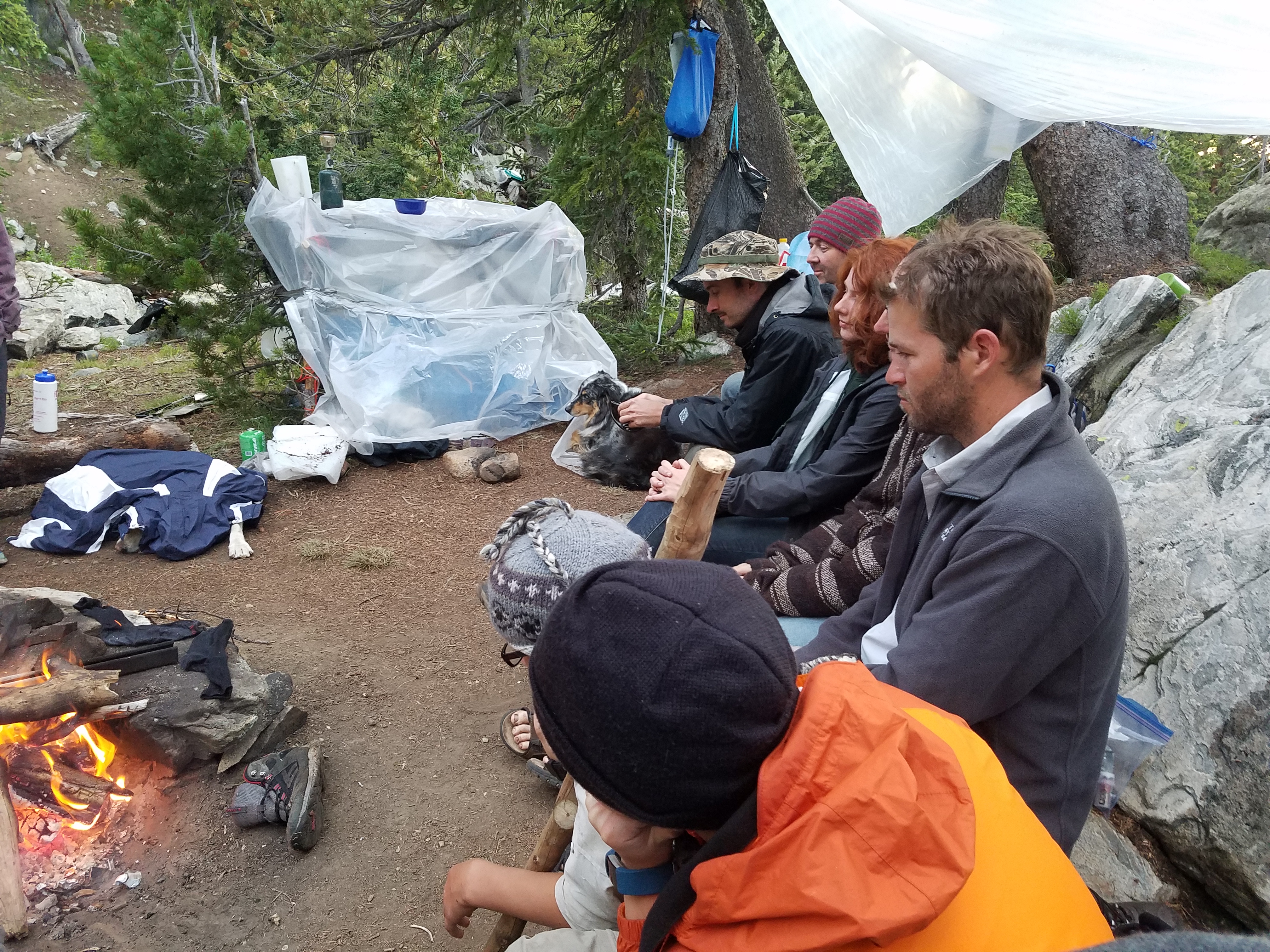 2017 Wind River Trip - Day 6 - Hiking all the way around Mount Victor, Fishing Lake Lyle, Snow Cones, Wildflowers, Rainstorm (Wind River Range, Wyoming)