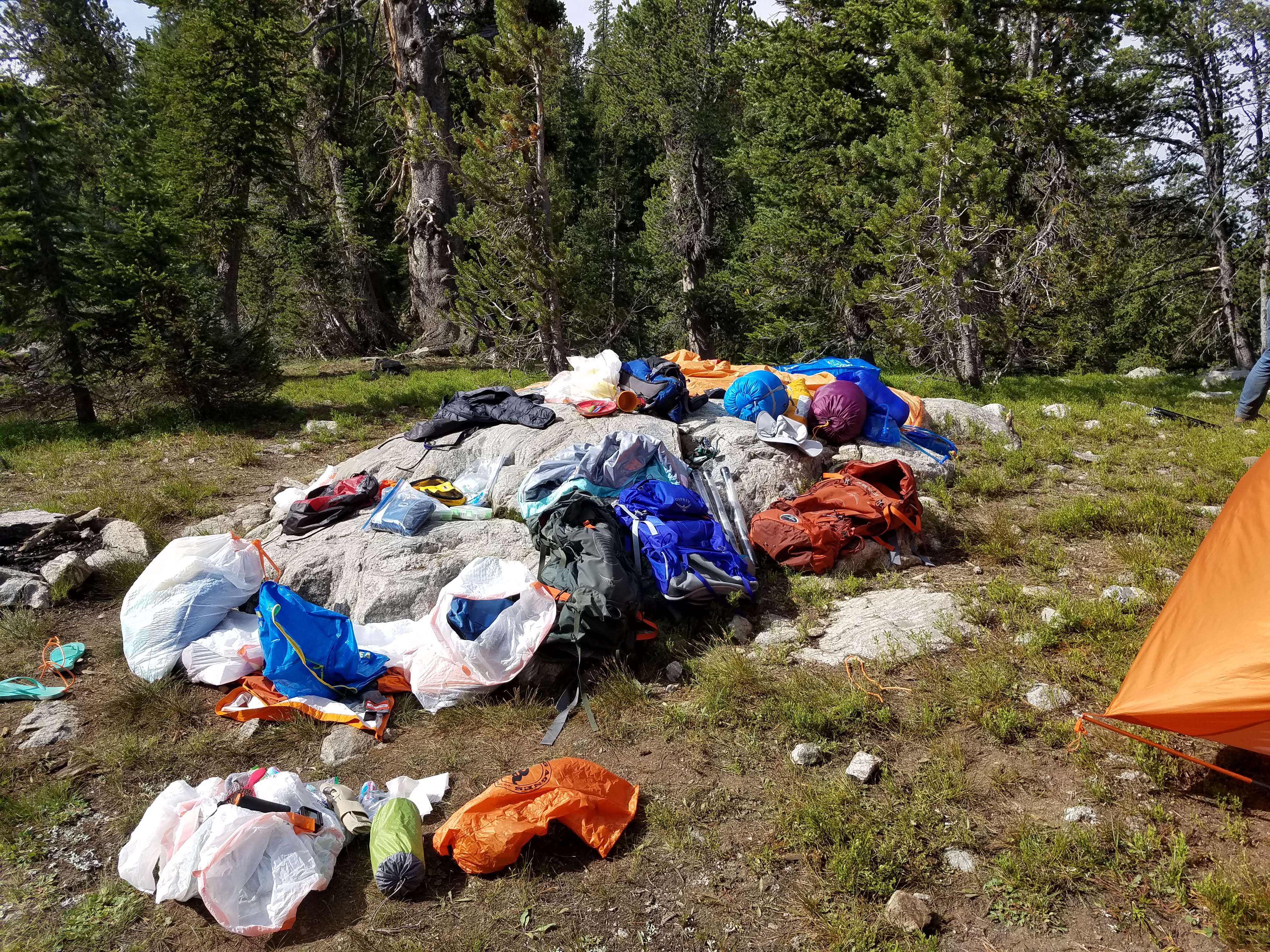 2017 Wind River Trip - Day 7 - Mount Victor Base Camp to Coyote Lake, Zack's Bloody Nose, Old Cabin (Wind River Range, Wyoming)