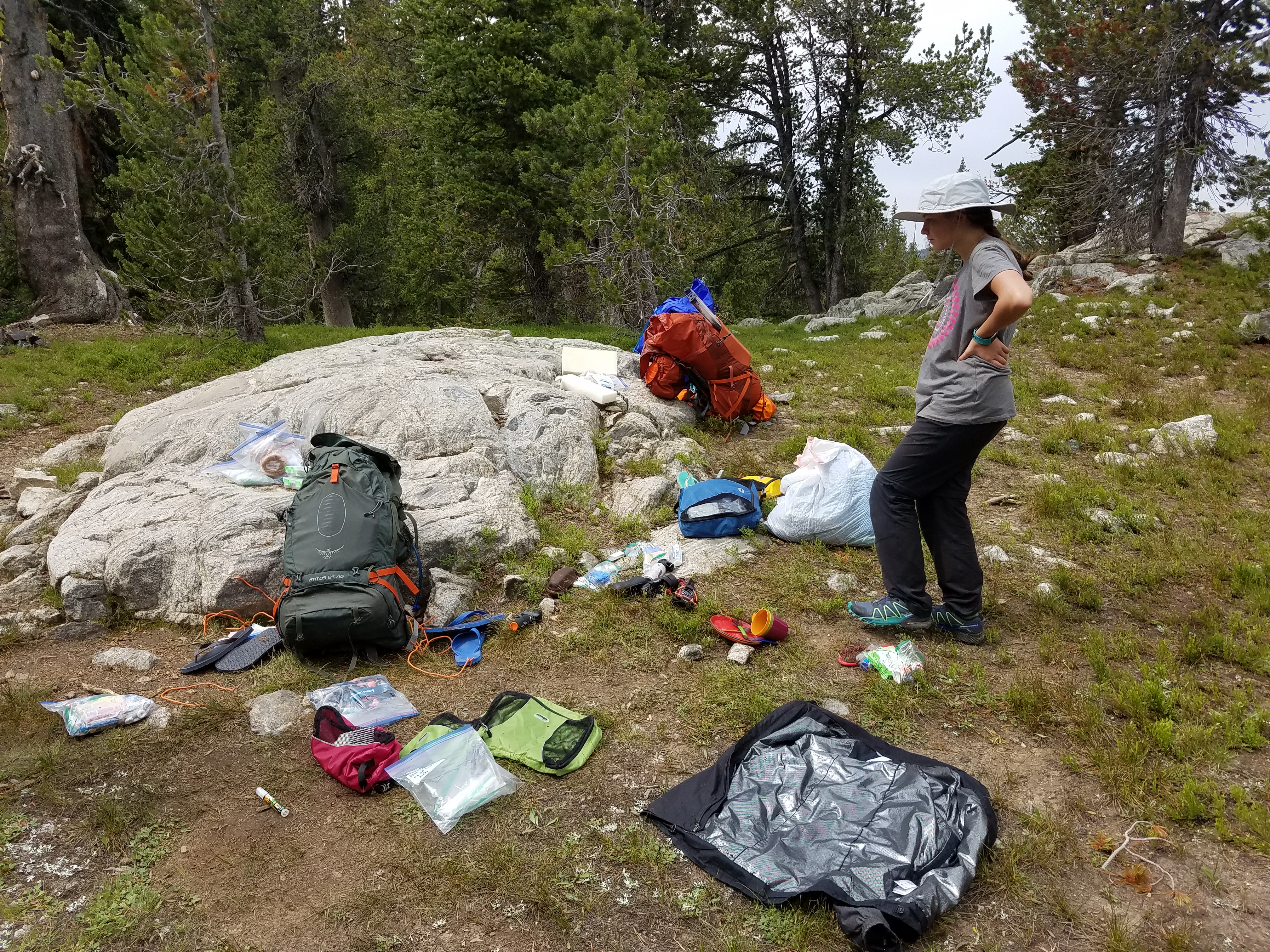 2017 Wind River Trip - Day 7 - Mount Victor Base Camp to Coyote Lake, Zack's Bloody Nose, Old Cabin (Wind River Range, Wyoming)