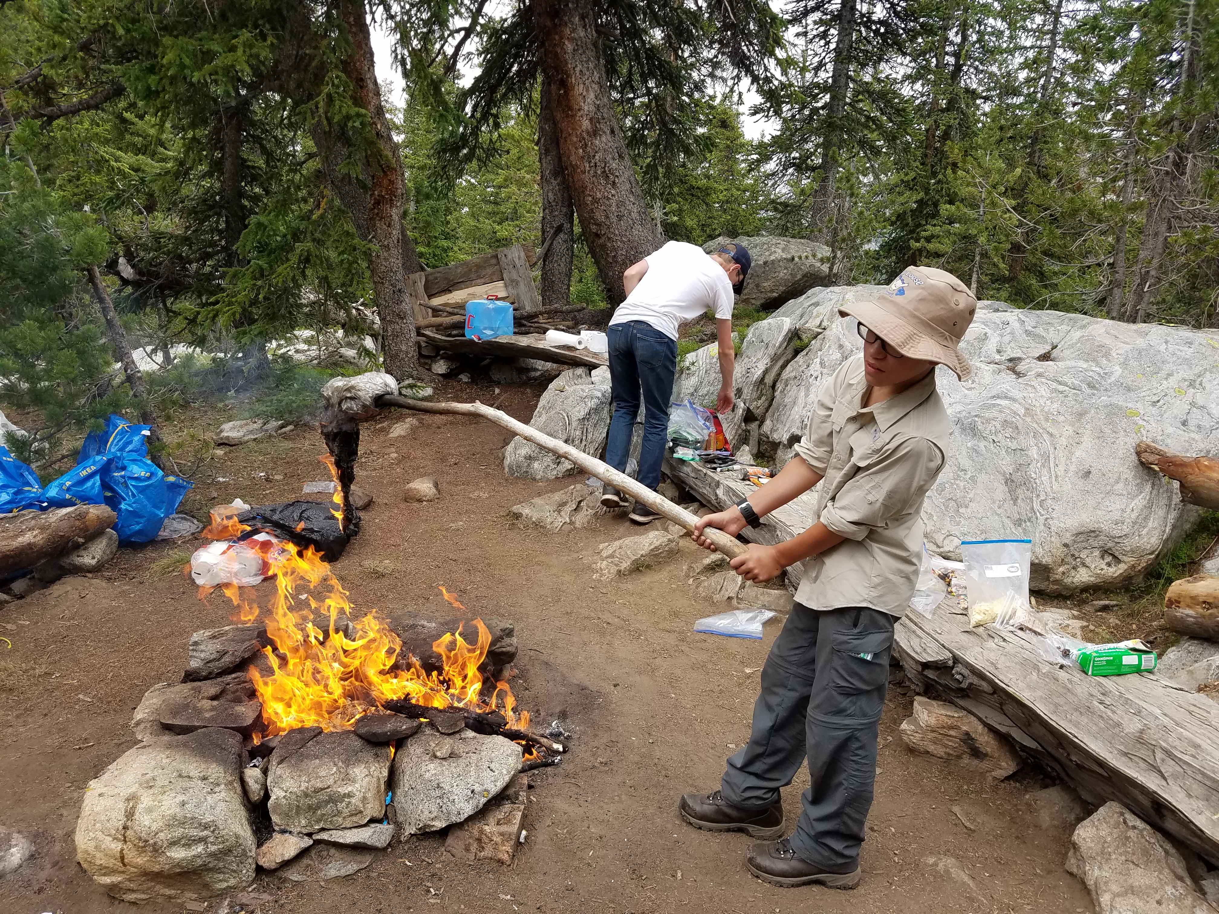 2017 Wind River Trip - Day 7 - Mount Victor Base Camp to Coyote Lake, Zack's Bloody Nose, Old Cabin (Wind River Range, Wyoming)