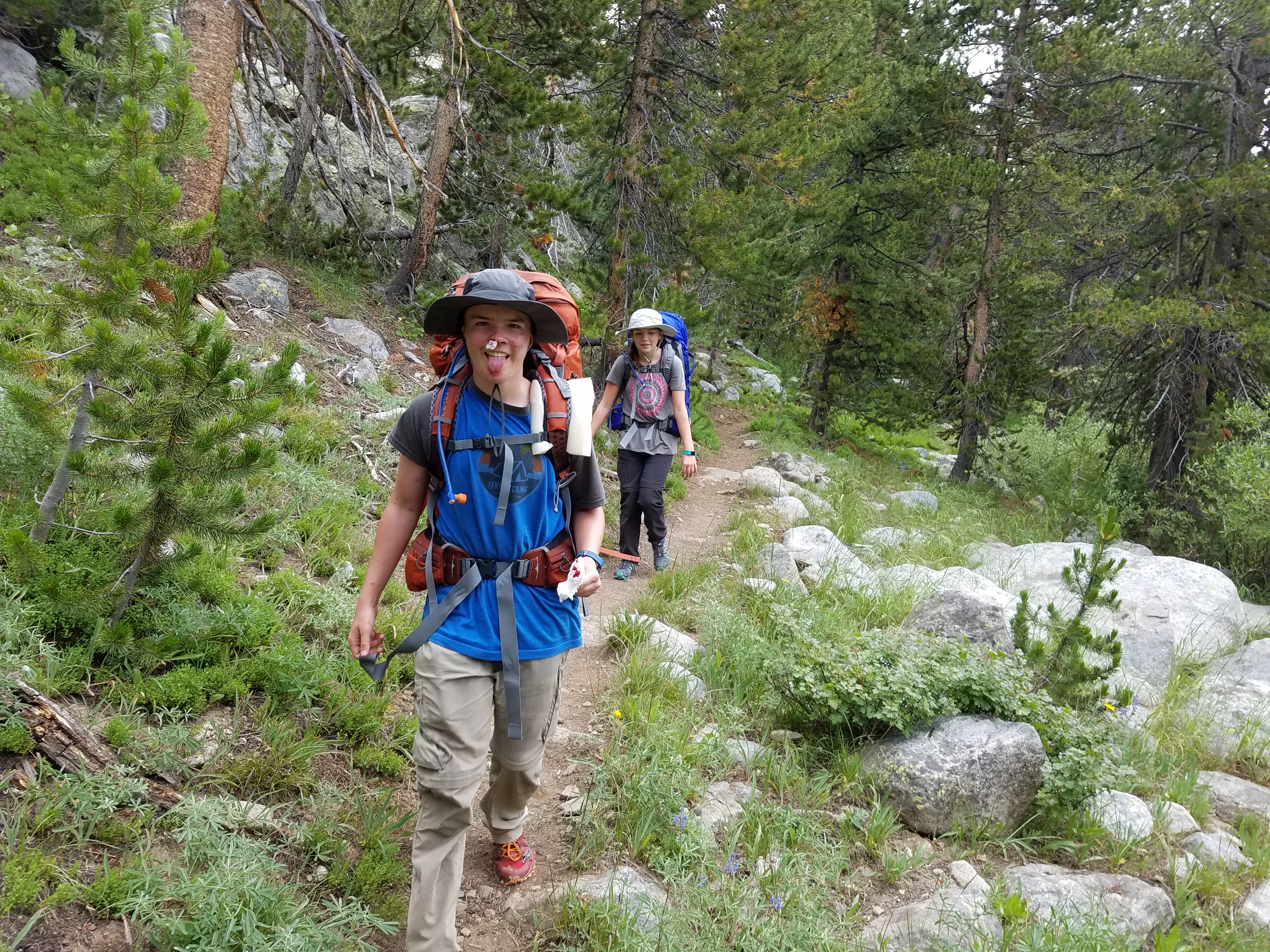 2017 Wind River Trip - Day 7 - Mount Victor Base Camp to Coyote Lake, Zack's Bloody Nose, Old Cabin (Wind River Range, Wyoming)